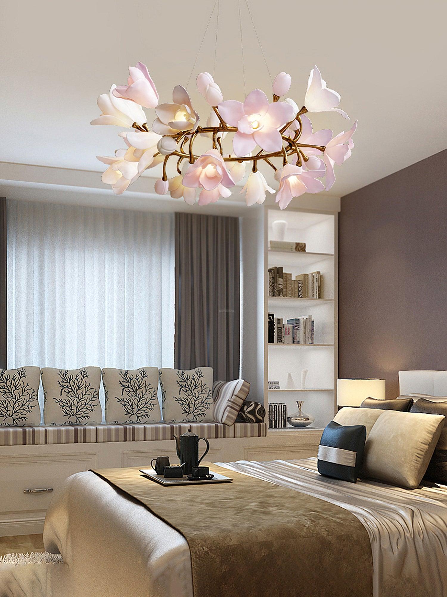 Circular Flower Blossom Chandelier - Karen-1-Luxehomezone