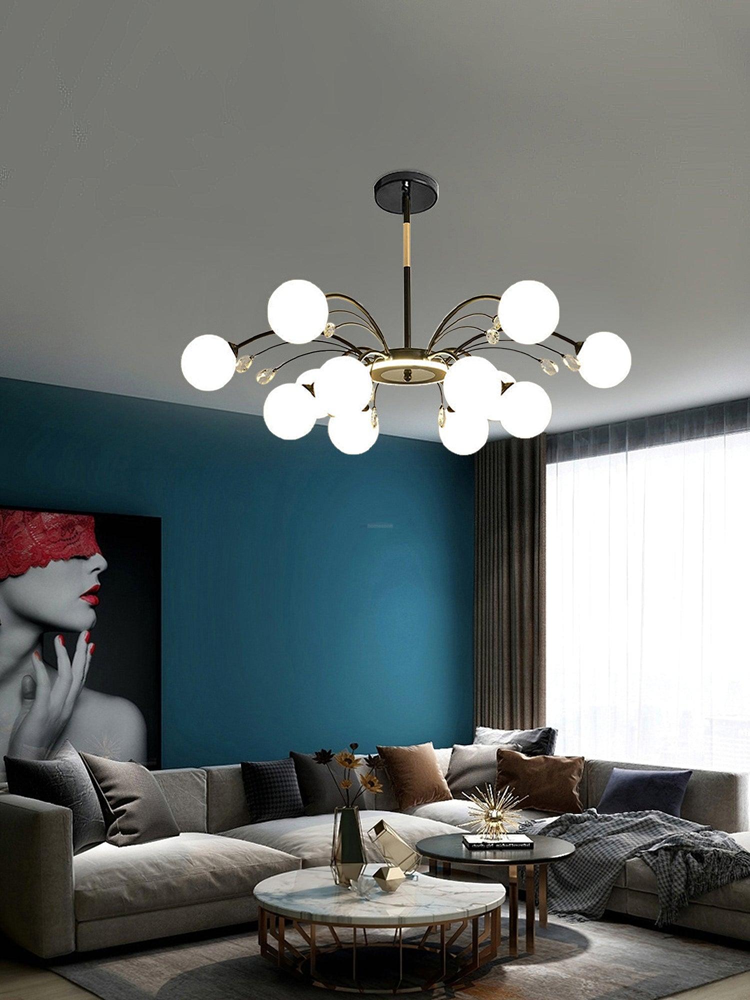 Glamorous Glass Raindrop Chandeliers with 6/8/10/12/16 heads - Bend-1-Luxehomezone
