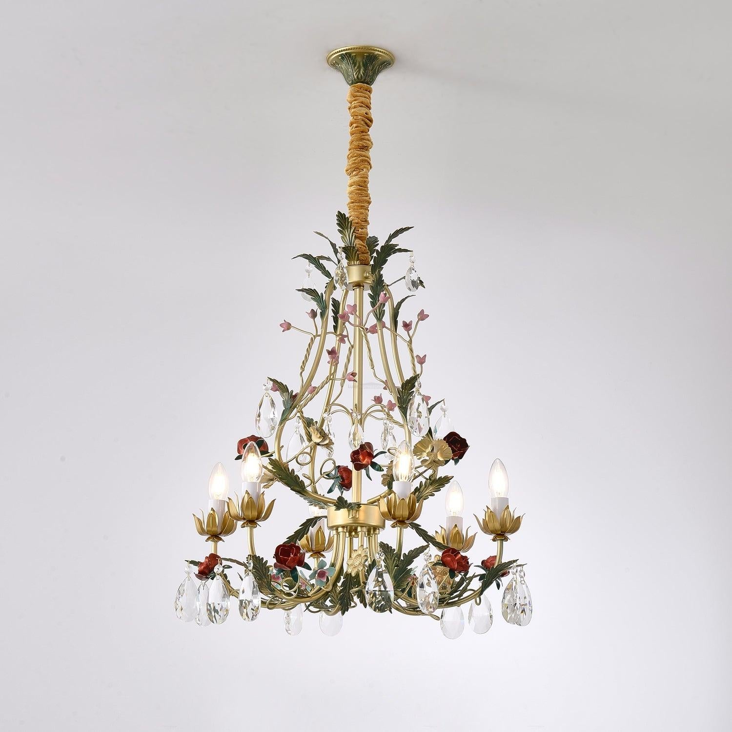 Candle Style Rose Love Chandelier with 6/8 heads - Candle-1-Luxehomezone
