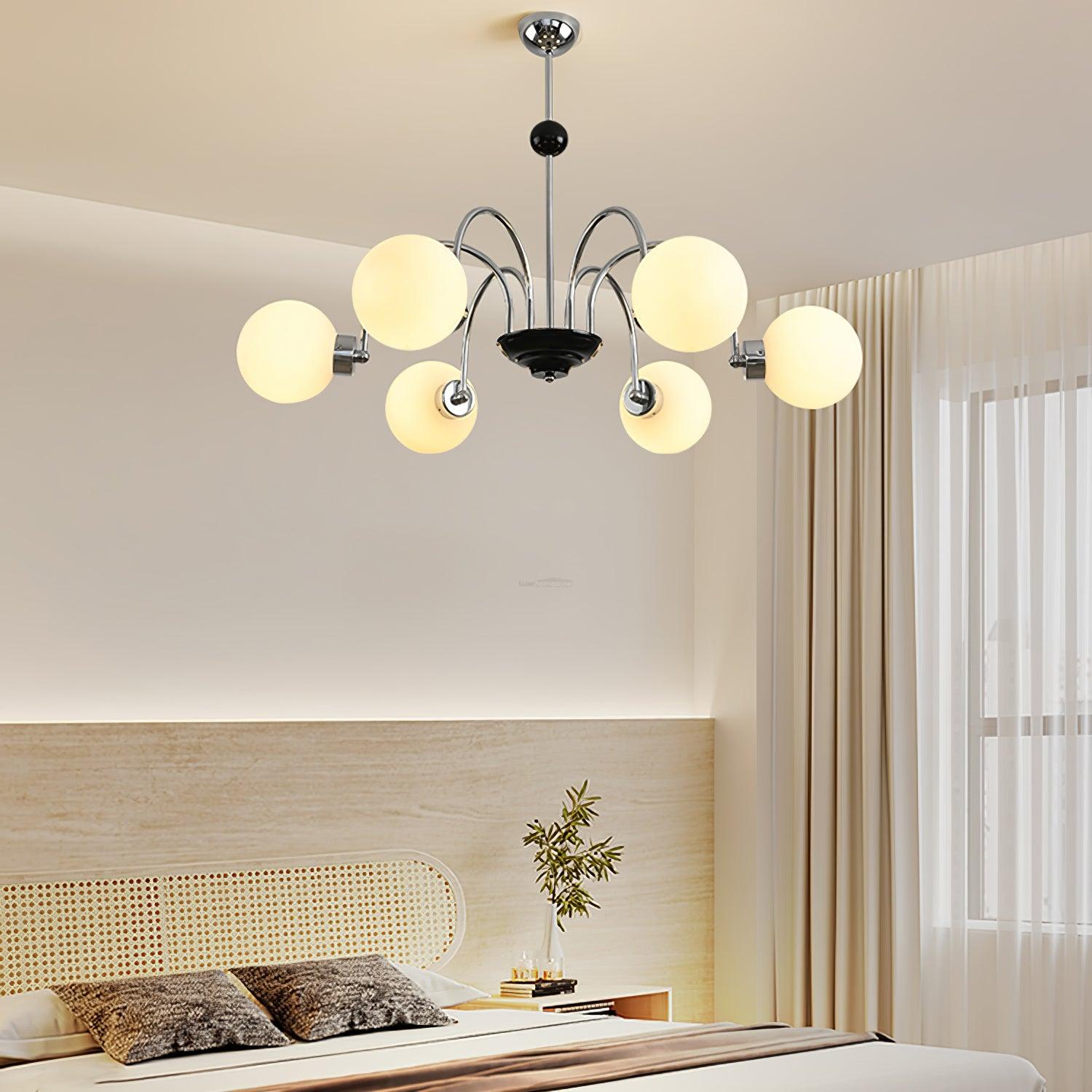 Yisu Glass Globe Chandelier with 3/4/5/6/8 heads - Bend, Marshmallow Chandelier, Optimized-1-Luxehomezone