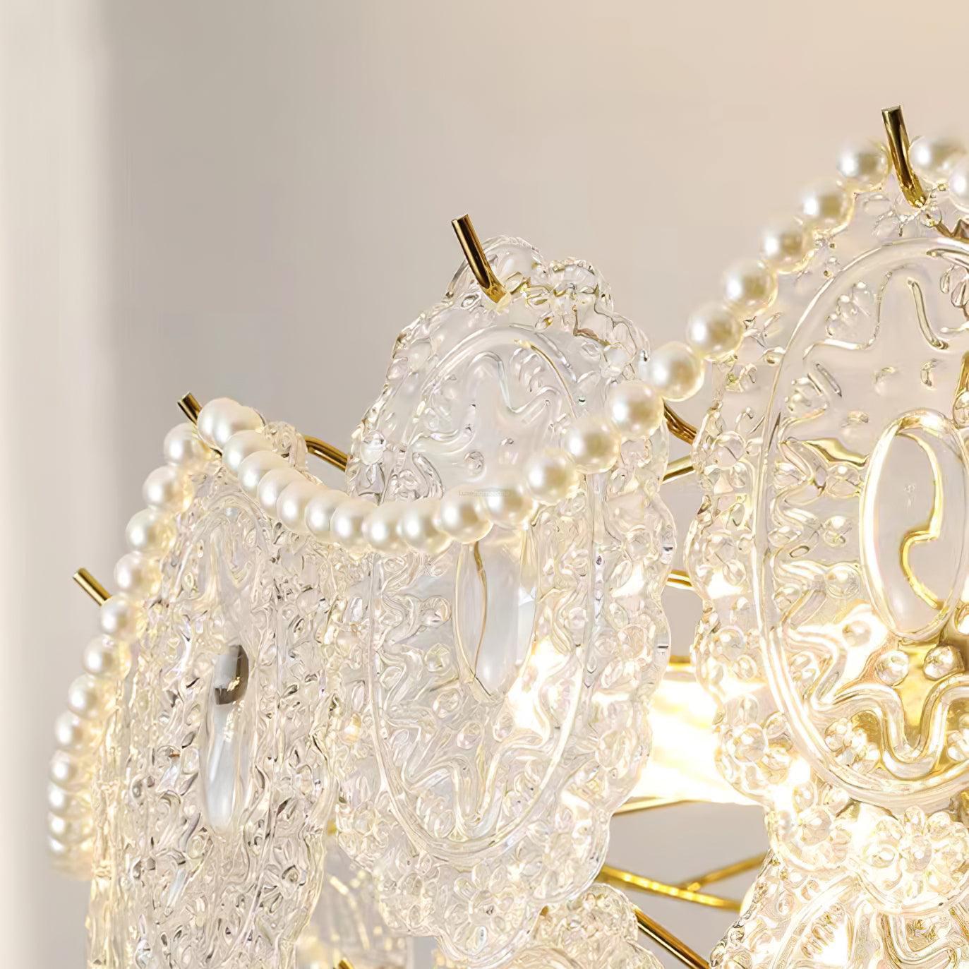 Wave Pearl Style Chandelier - Cylinder-1-Luxehomezone