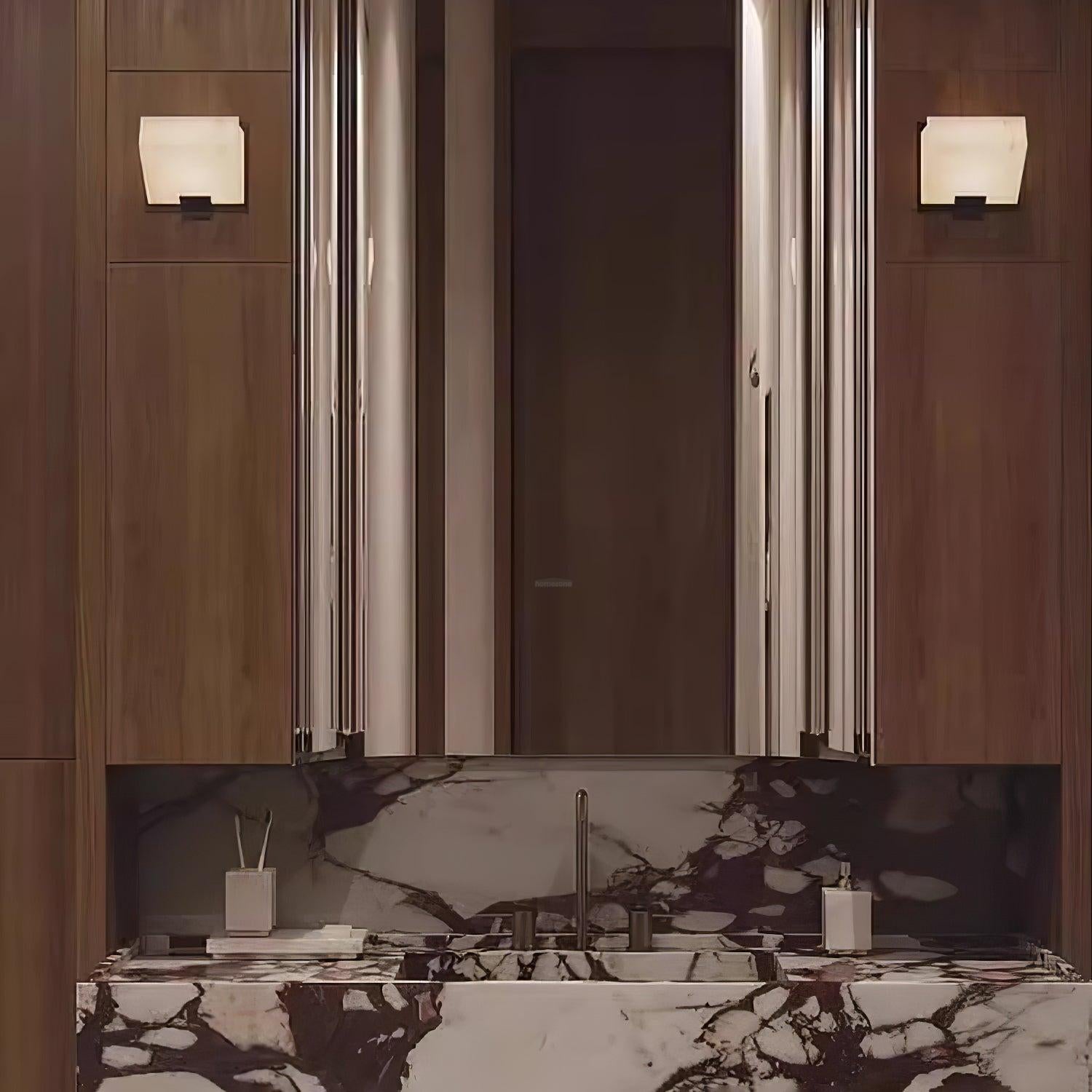 Alabaster Staircase Wall Sconce - Alabaster, Alabaster Wall Lamp-1-Luxehomezone