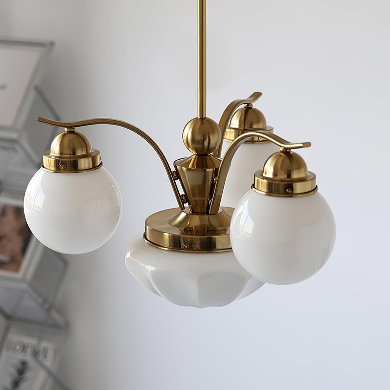 Ryttenberg Glass Chandelier with 4/6 heads - Bend, Marshmallow Chandelier-1-Luxehomezone
