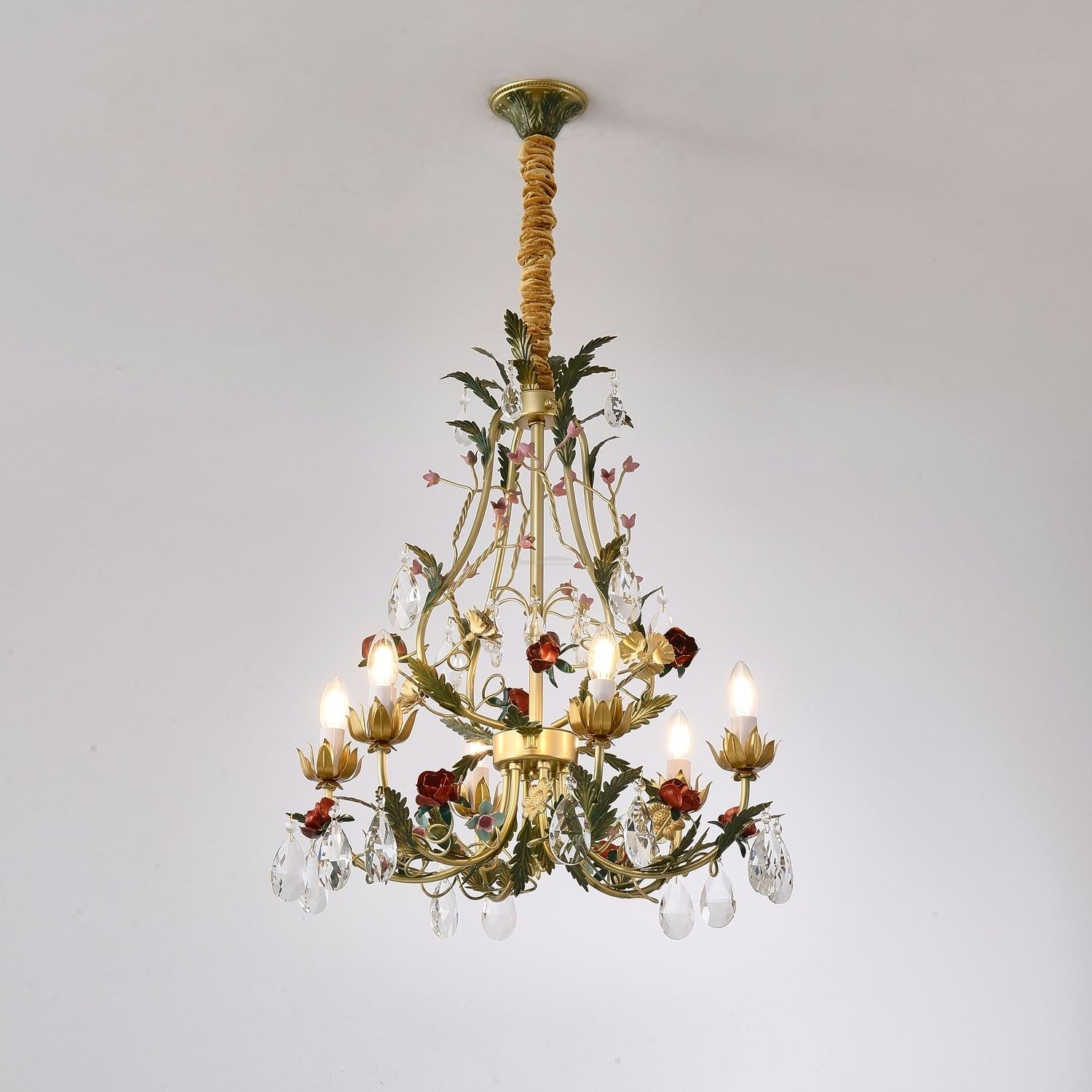 Candle Style Rose Love Chandelier with 6/8 heads - Candle-1-Luxehomezone