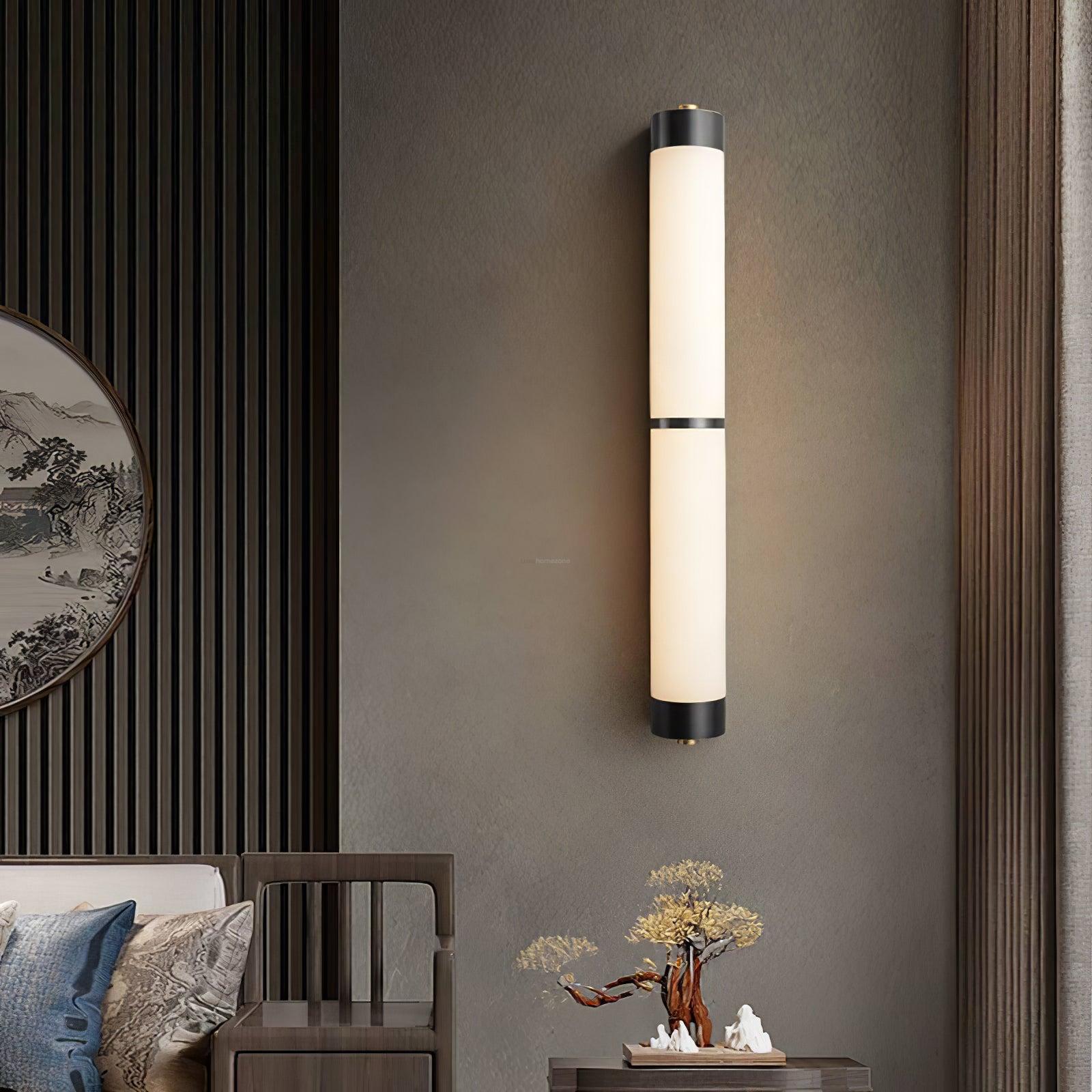 Cylindra Alabaster Brass Wall Sconce - Alabaster, Alabaster Wall Lamp-1-Luxehomezone