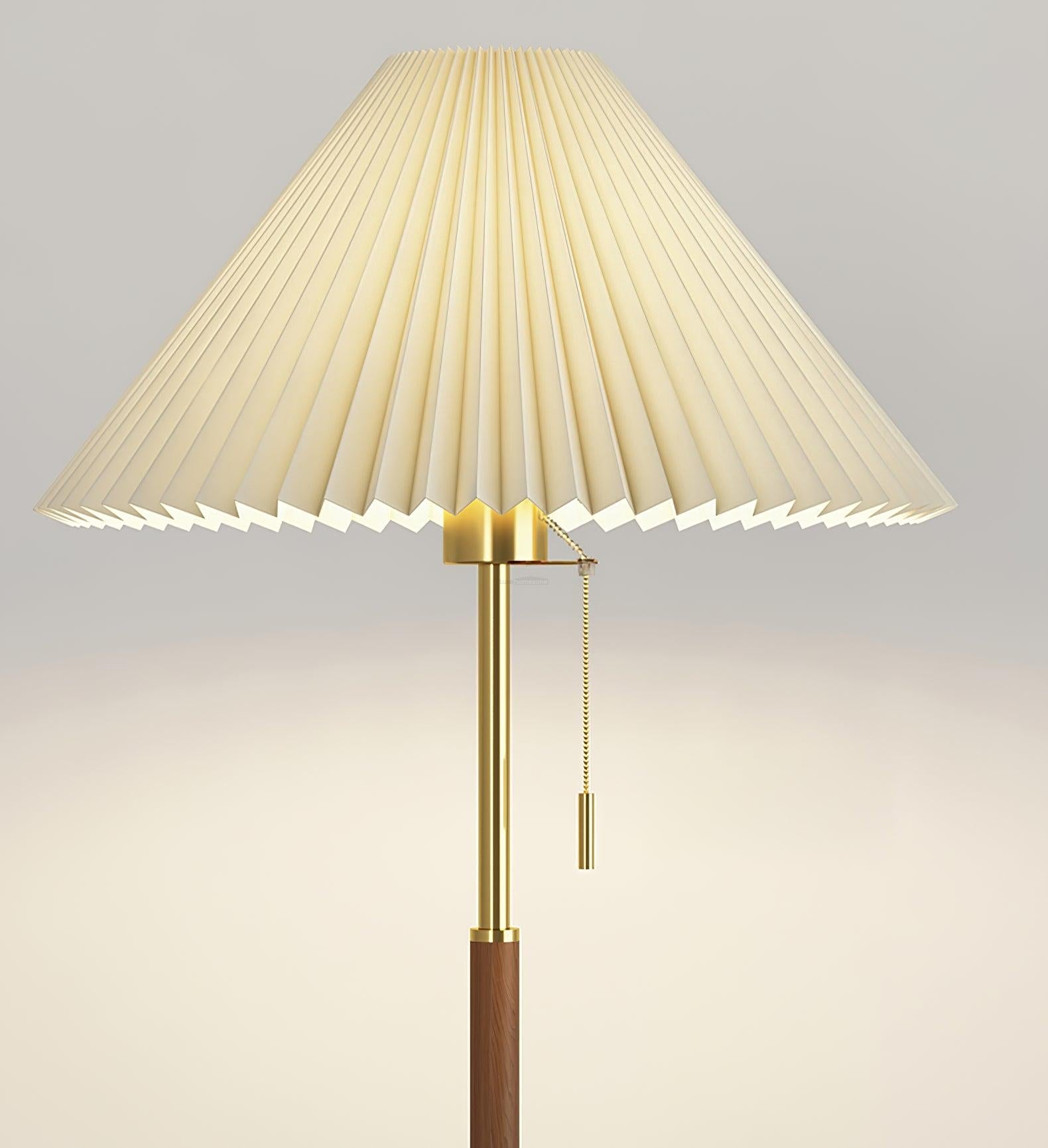 Vintage Pleated Floor Lamp ∅ 11″ - Drapery-1-Luxehomezone