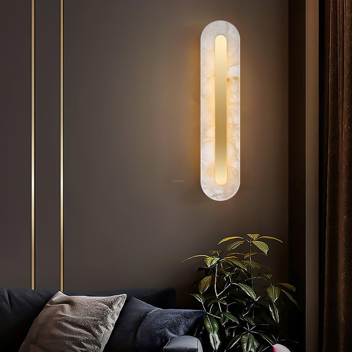 Alabaster Rounded Wall Sconce - Alabaster, Alabaster Wall Lamp-1-Luxehomezone