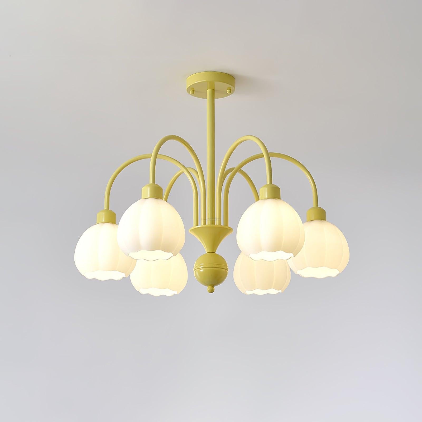 Cream Pumpkin Ball Chandelier with 4/5/6/8 heads - Zahara-1-Luxehomezone
