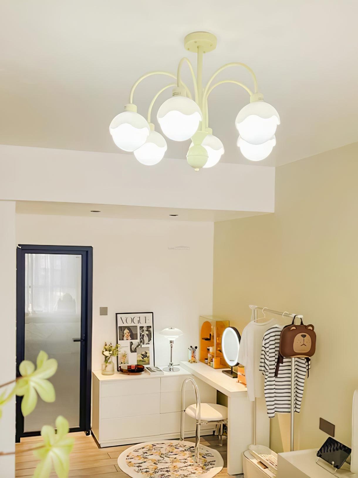 Creamy Lychee Matcha Chandelier with 4/6 heads - Zahara-1-Luxehomezone