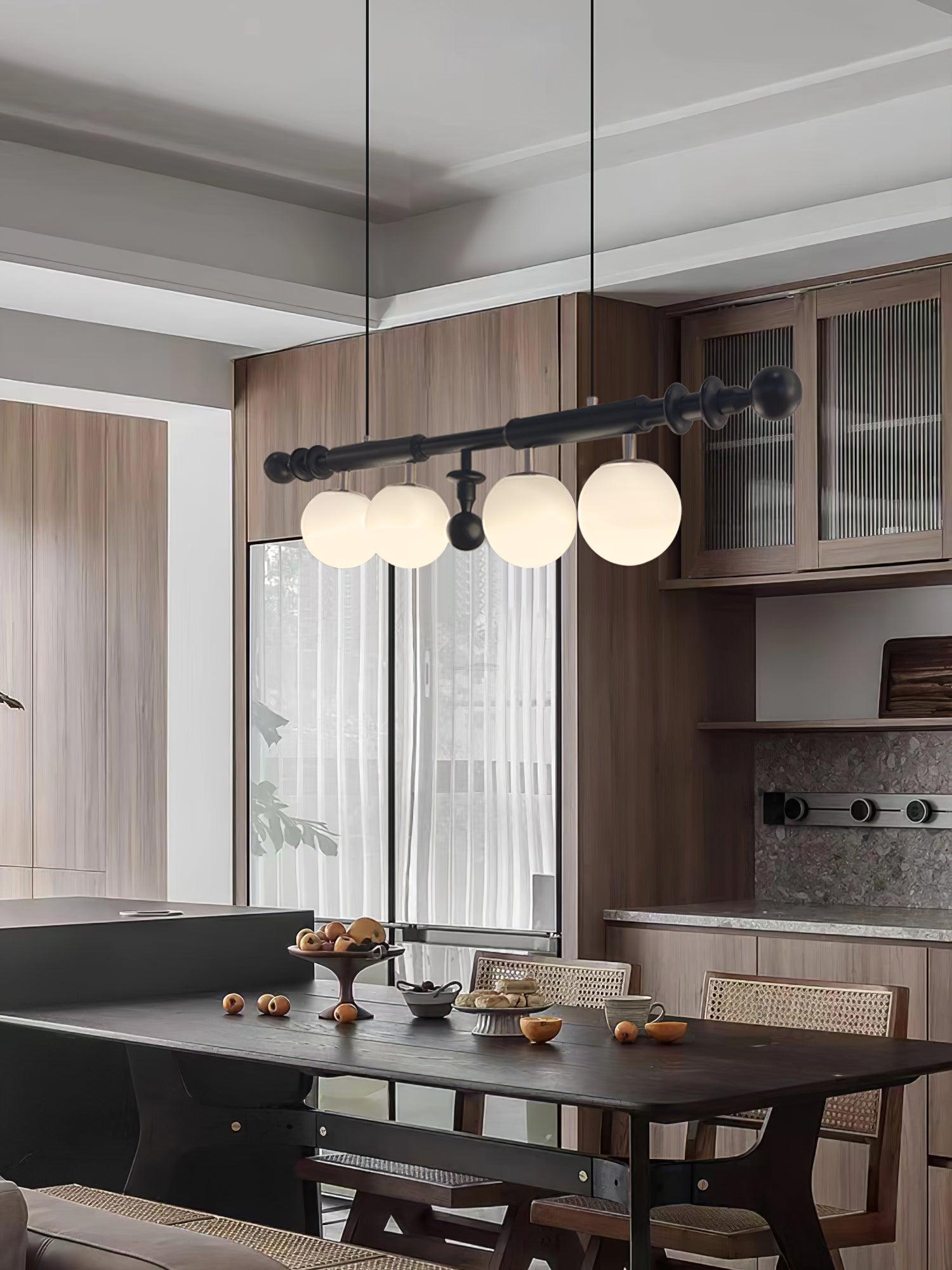 Roman Column Linear Chandelier - Wood-1-Luxehomezone