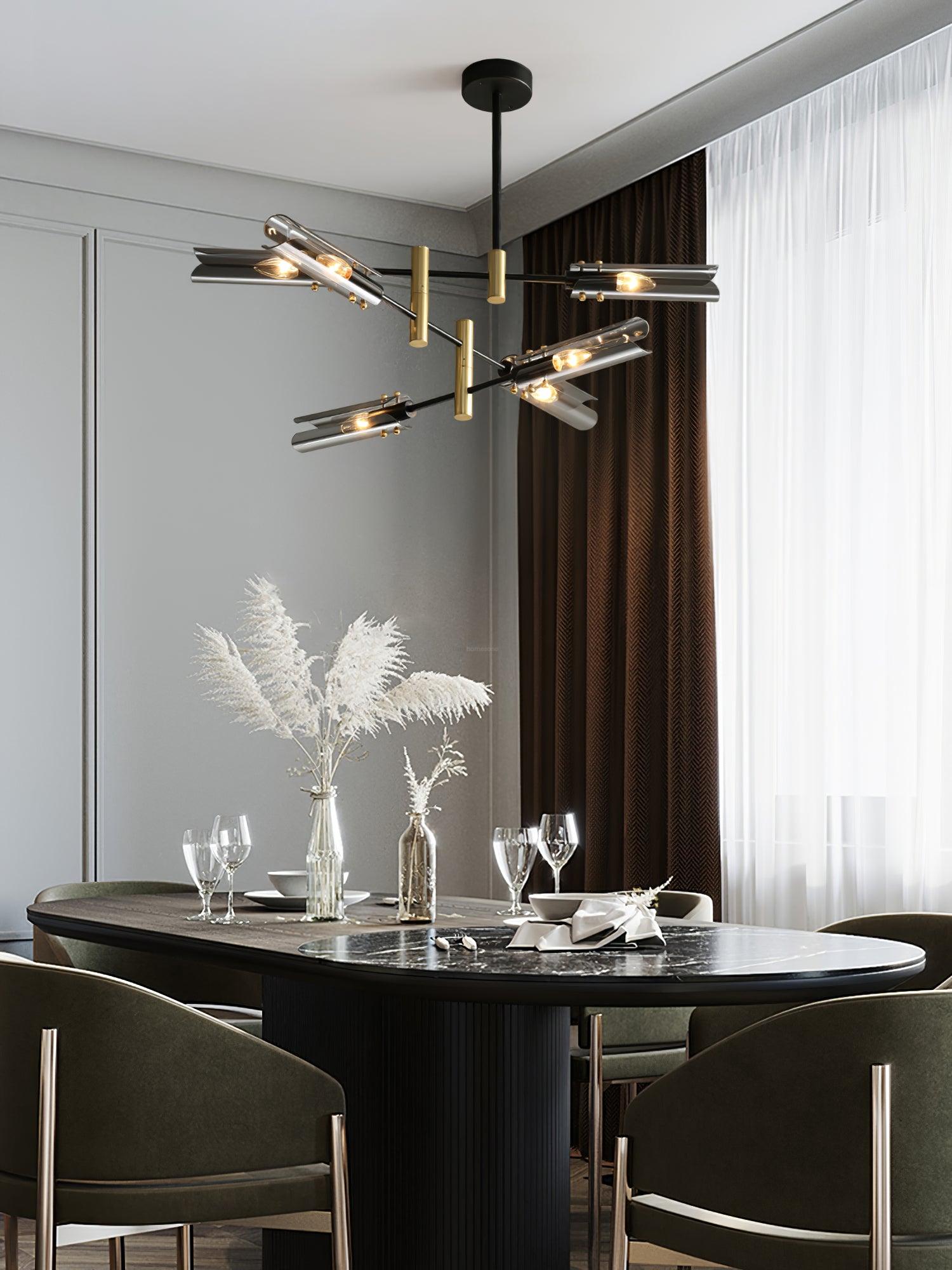 Astrid Double Chandelier with 4/6/8 heads - Tube-1-Luxehomezone
