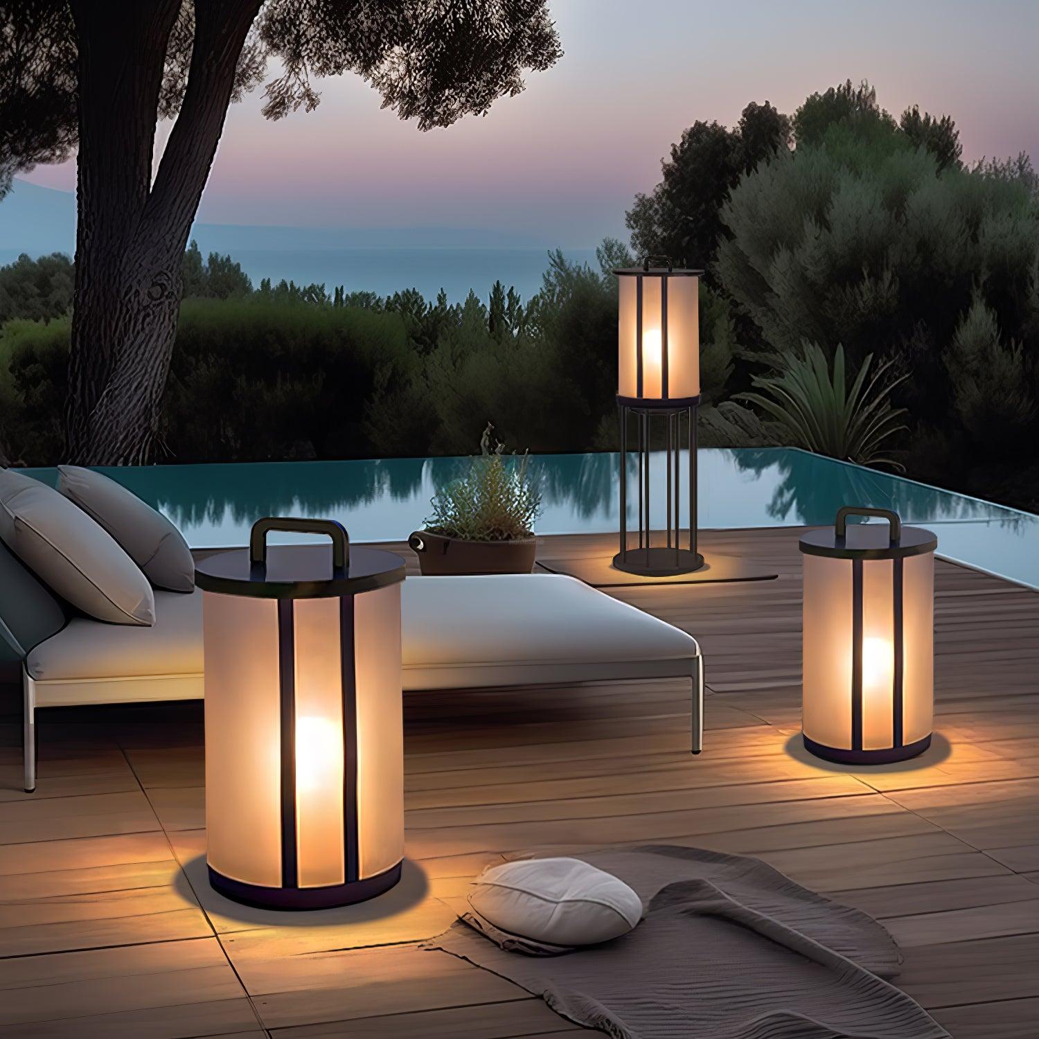 Round Pillar Acrylic Lantern Lamp for Outdoor - Luxehomezone