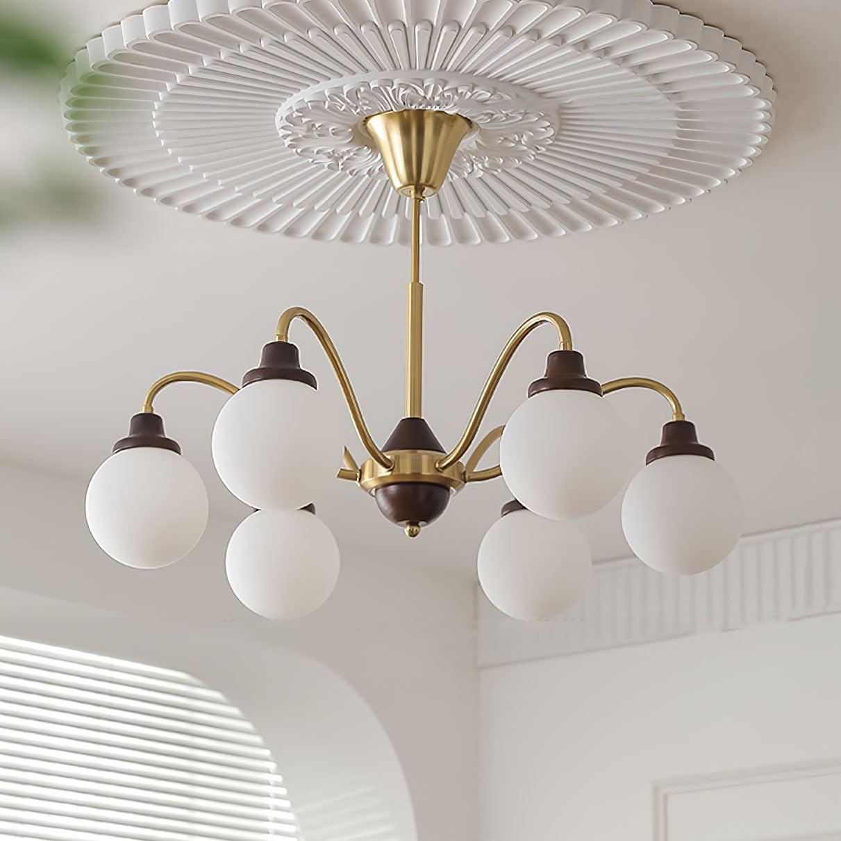 Solid Wood Magic Bean Chandelier with 4/6/8 heads - Bend, Marshmallow Chandelier-1-Luxehomezone