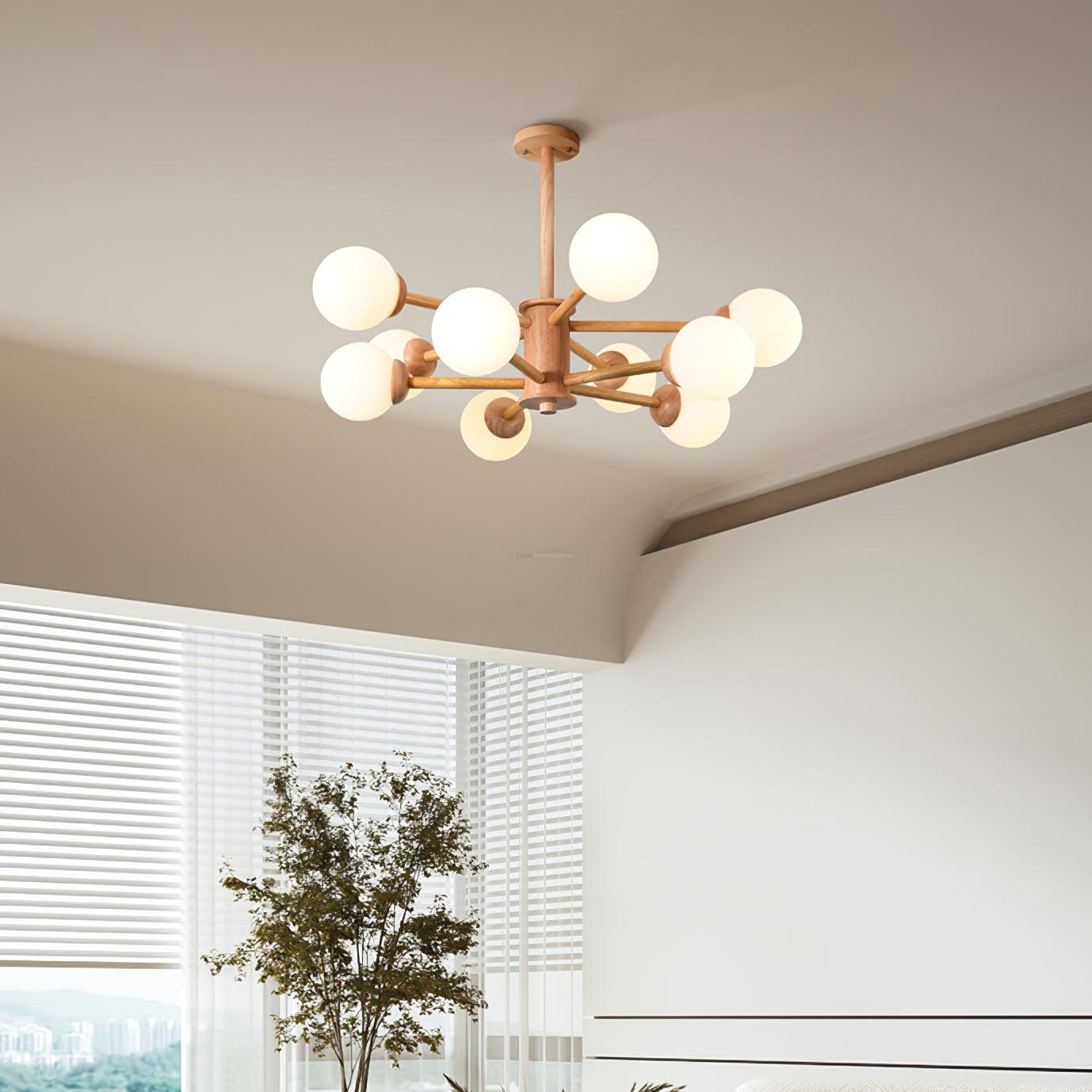 Kozan Wooden Chandelier with 6/8/10/12 heads - Frown-1-Luxehomezone
