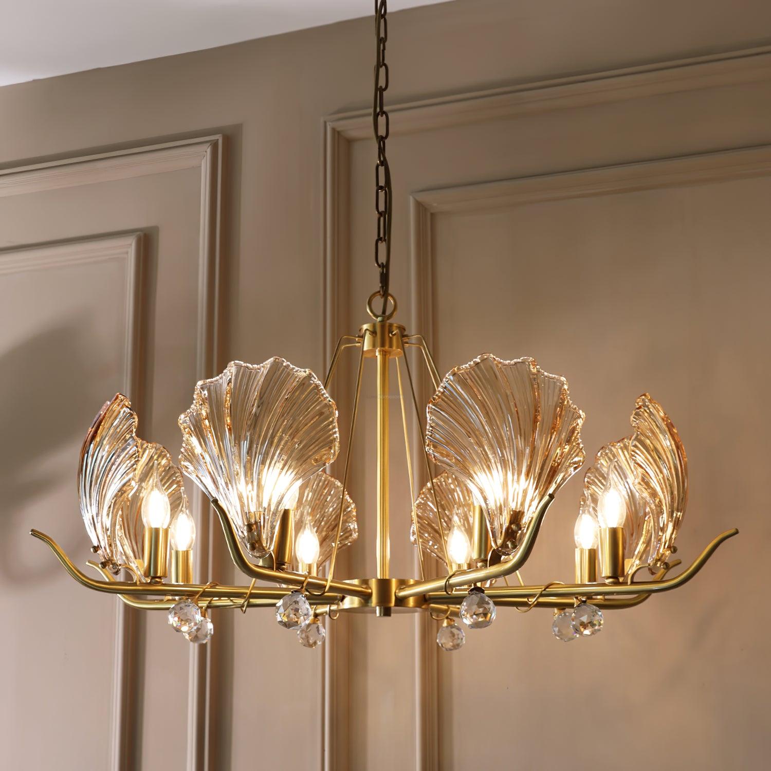 Shell Crystal Chandelier with 3/6/8 heads - Luxehomezone