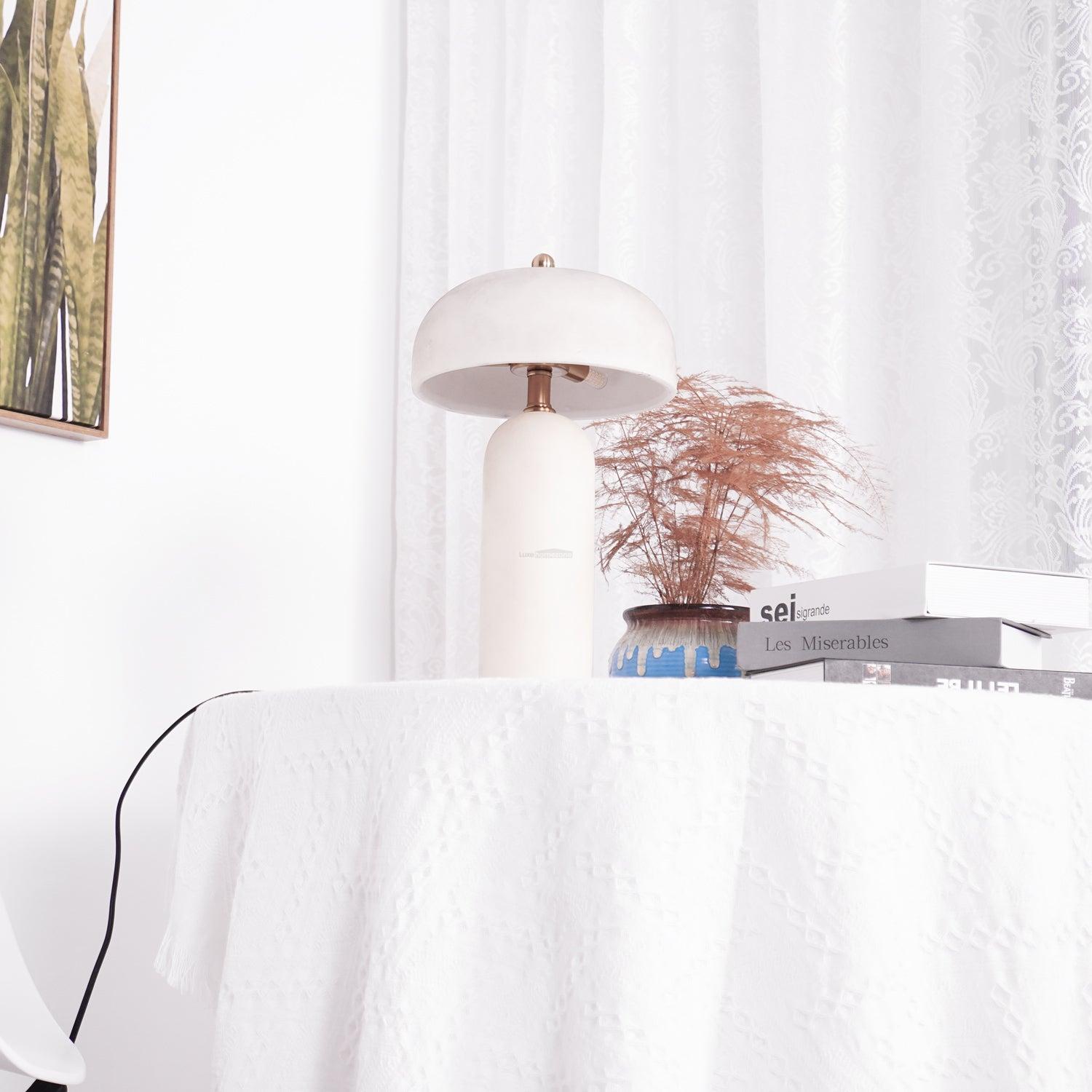 Fungi Glow Table Light - Kaya Ceramics, White-1-Luxehomezone