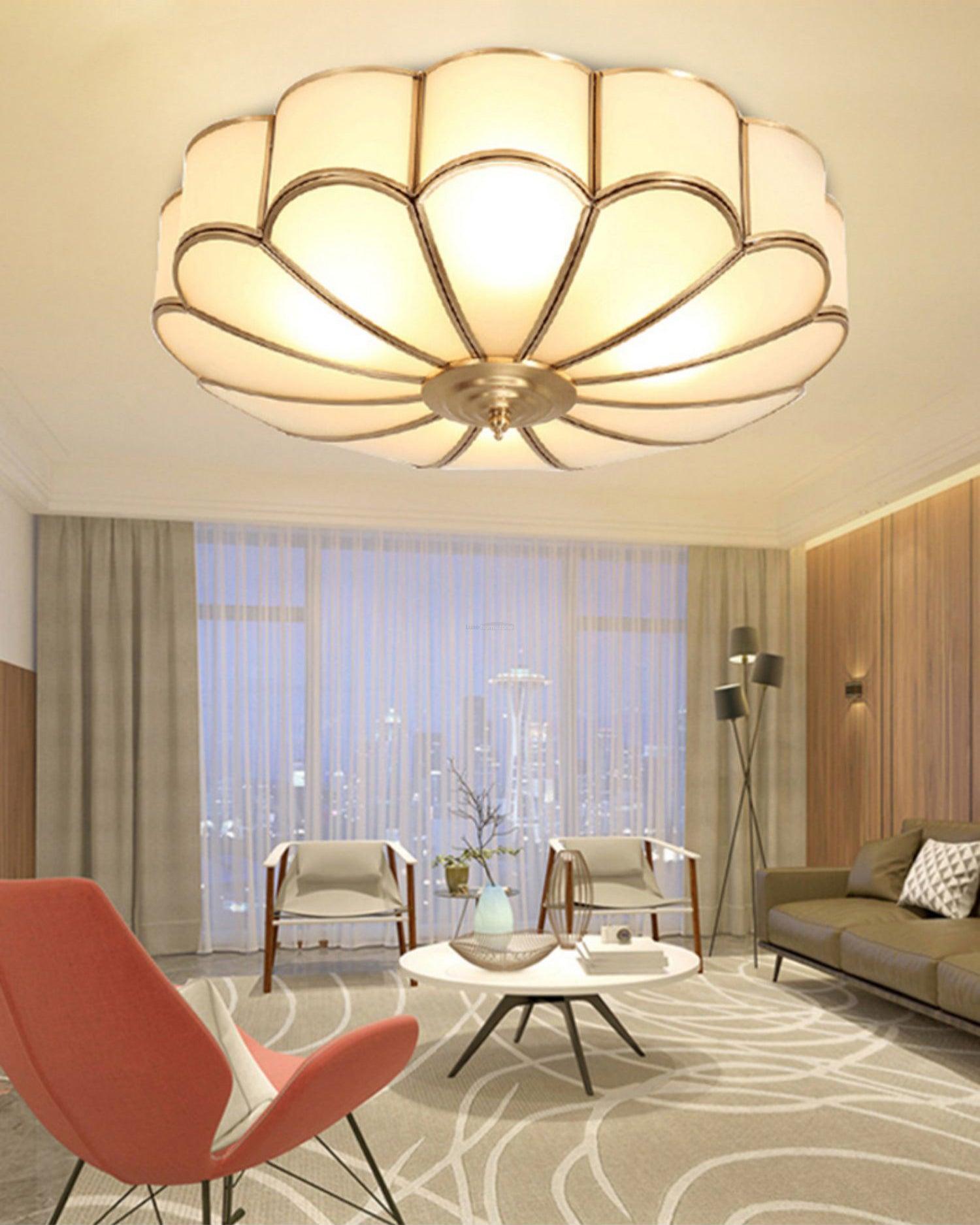 Flower Shape Glass Recessed Ceiling Light-Glass Flush Mount - Flush Mounts, Optimized-1-Luxehomezone