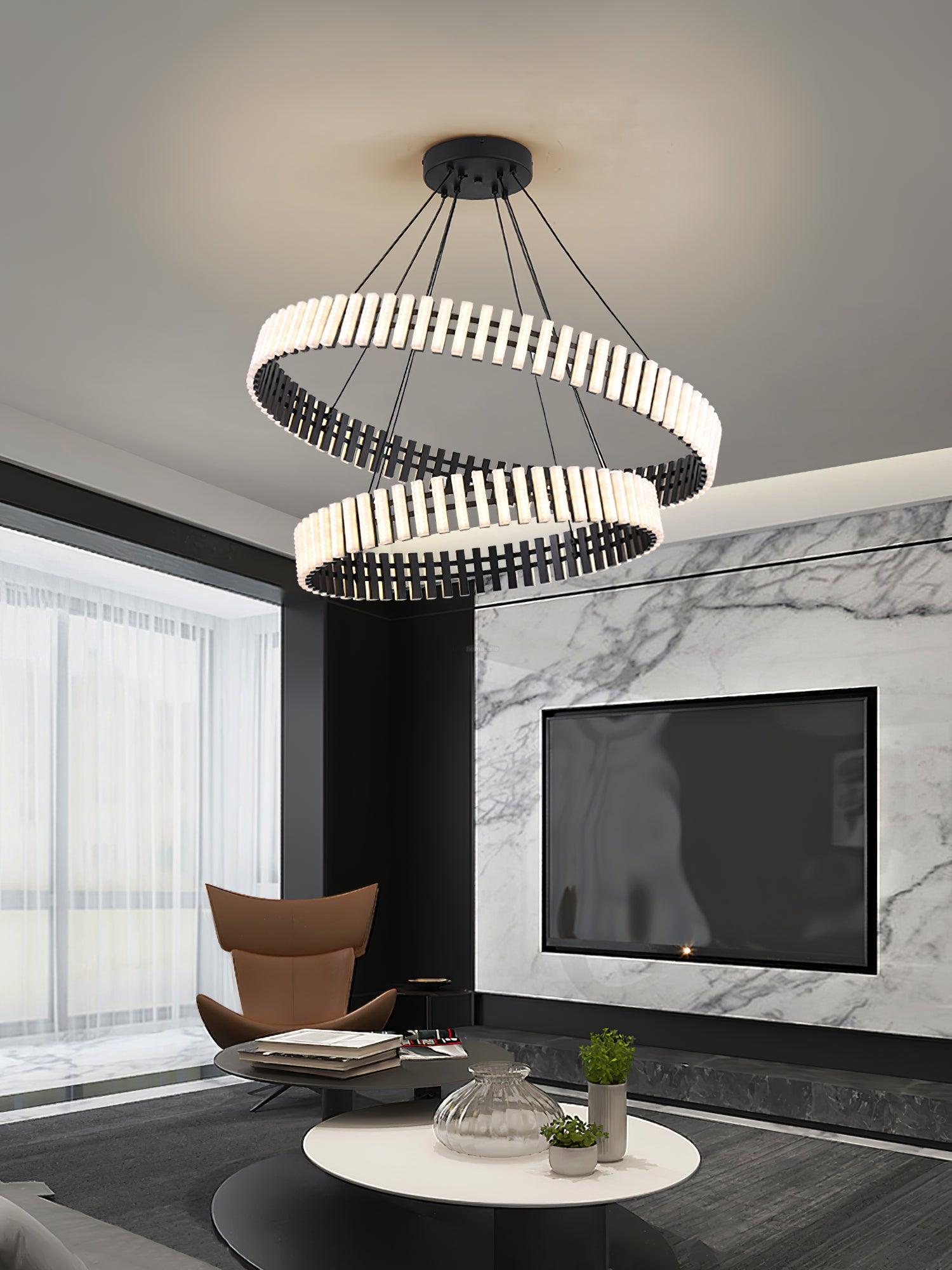 Hanging LED Chandelier ∅ 15.7″ - ring-1-Luxehomezone