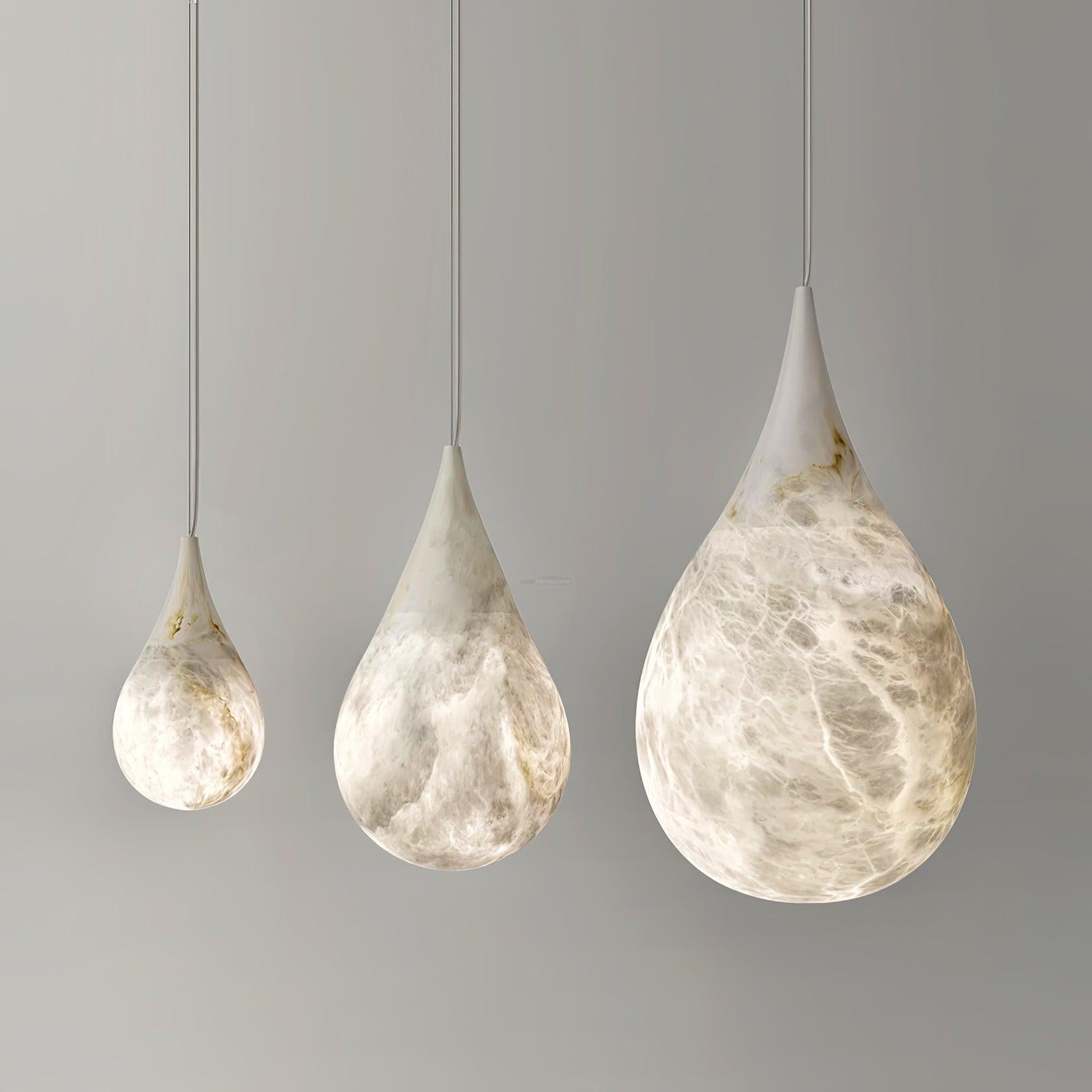 Marble Raindrop Pendant Alabaster Light - Alabaster, Alabaster Pendant-1-Luxehomezone