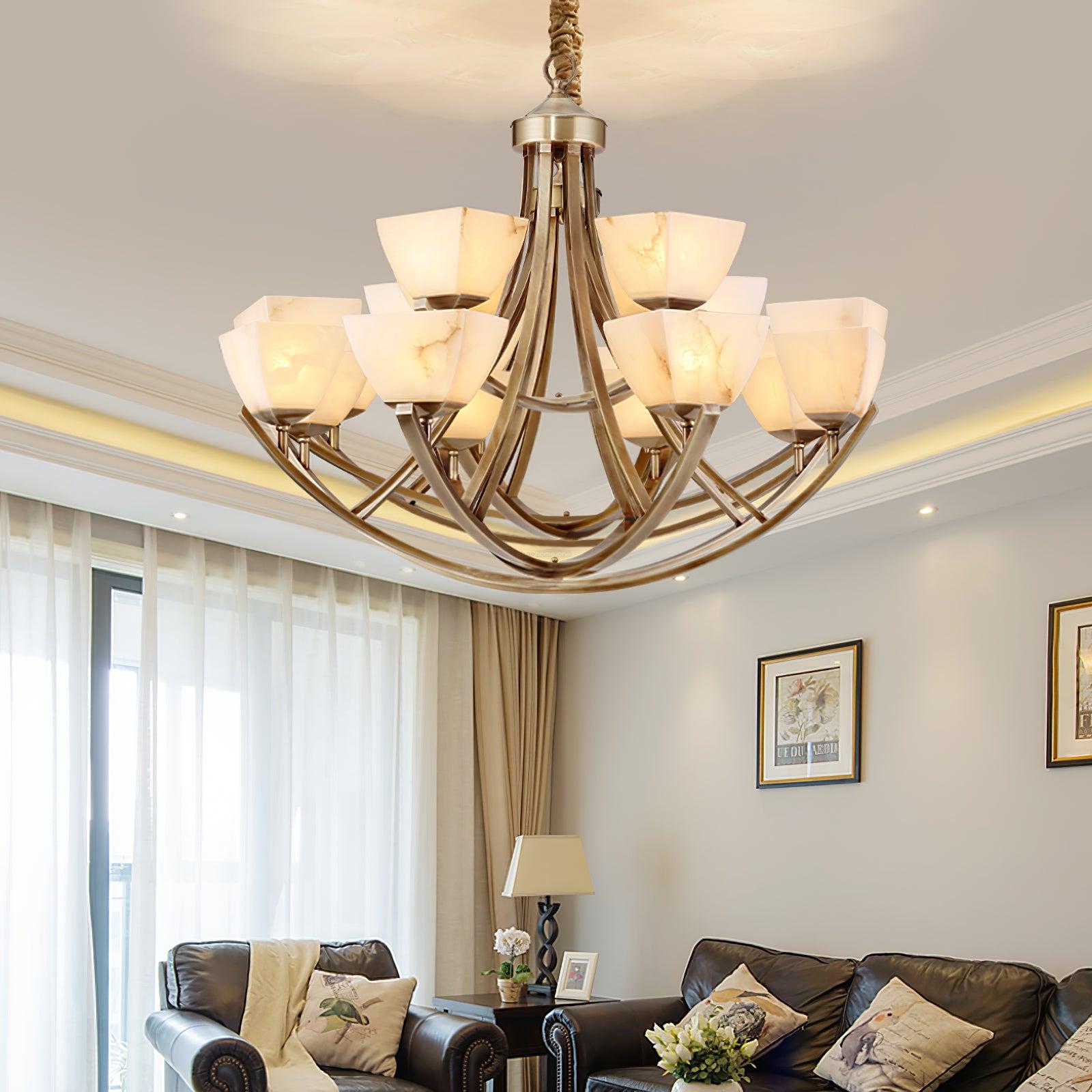 Dover Brass Chandelier with 8 heads - Luxehomezone