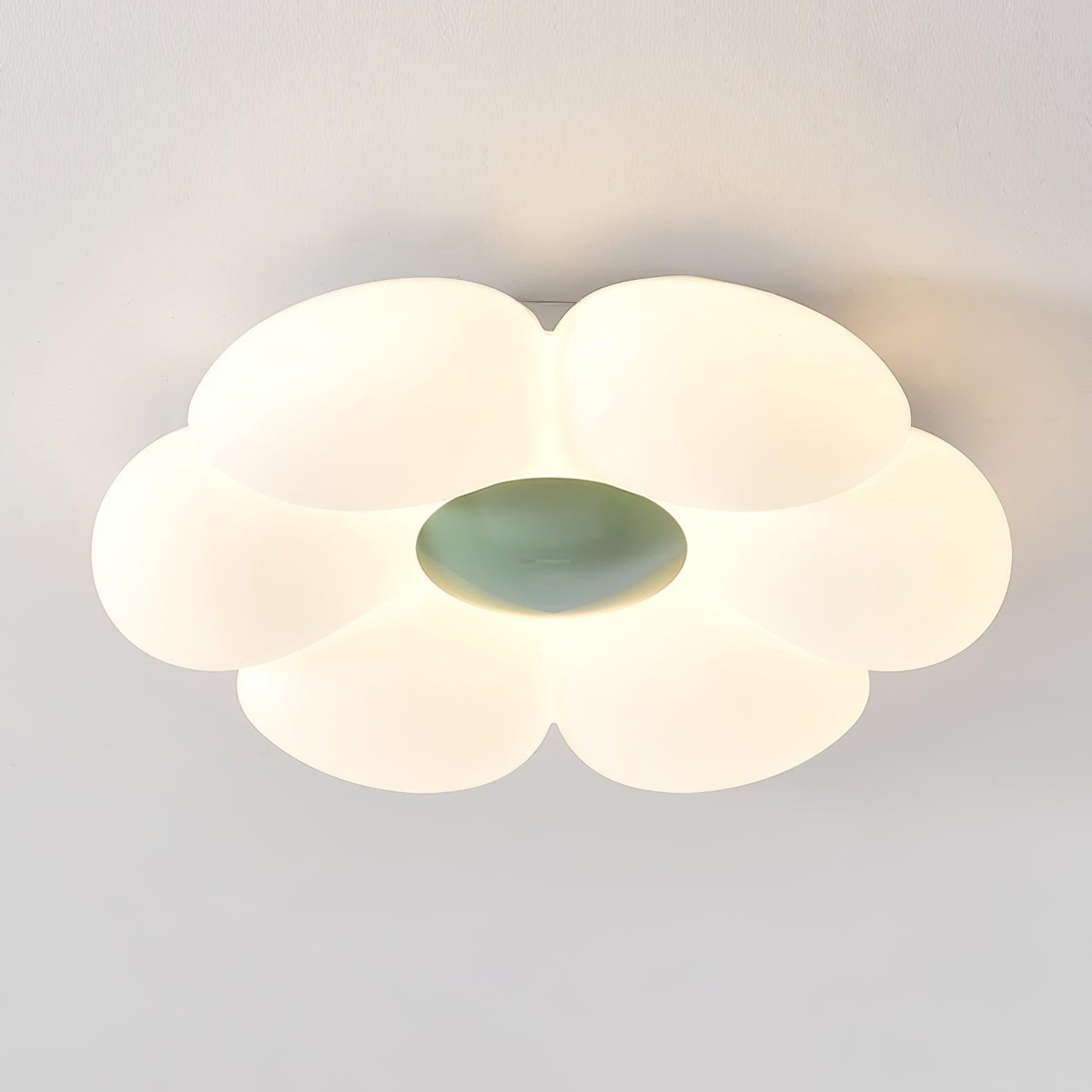 Six-leaf Flower Kids Room Ceiling Lamp  ∅ 19.7″ - Candy, Flush Mounts, Green, Pink, White, Yellow-1-Luxehomezone