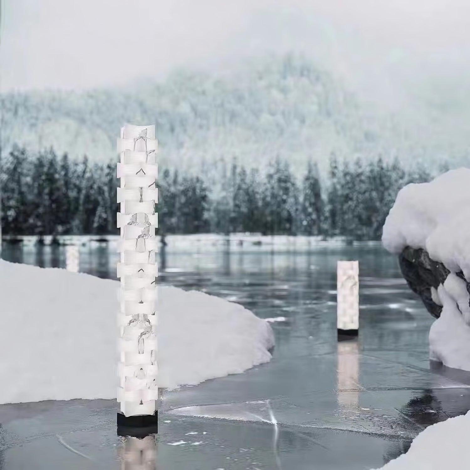 Stacked Alabaster Squares Floor Lamp - Alabaster-1-Luxehomezone
