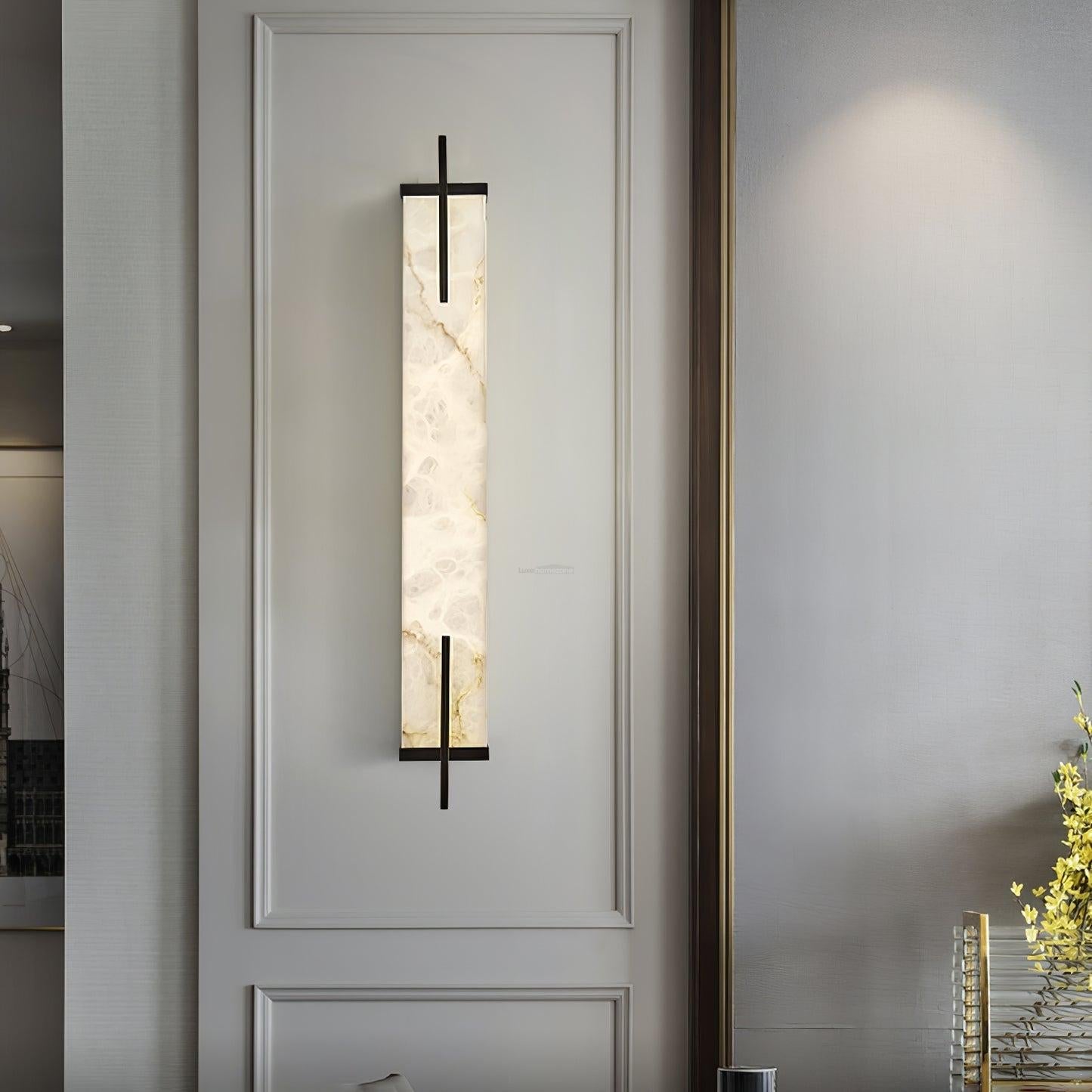 Calliope Wall Lamp Alabaster - Alabaster, Alabaster Wall Lamp-1-Luxehomezone