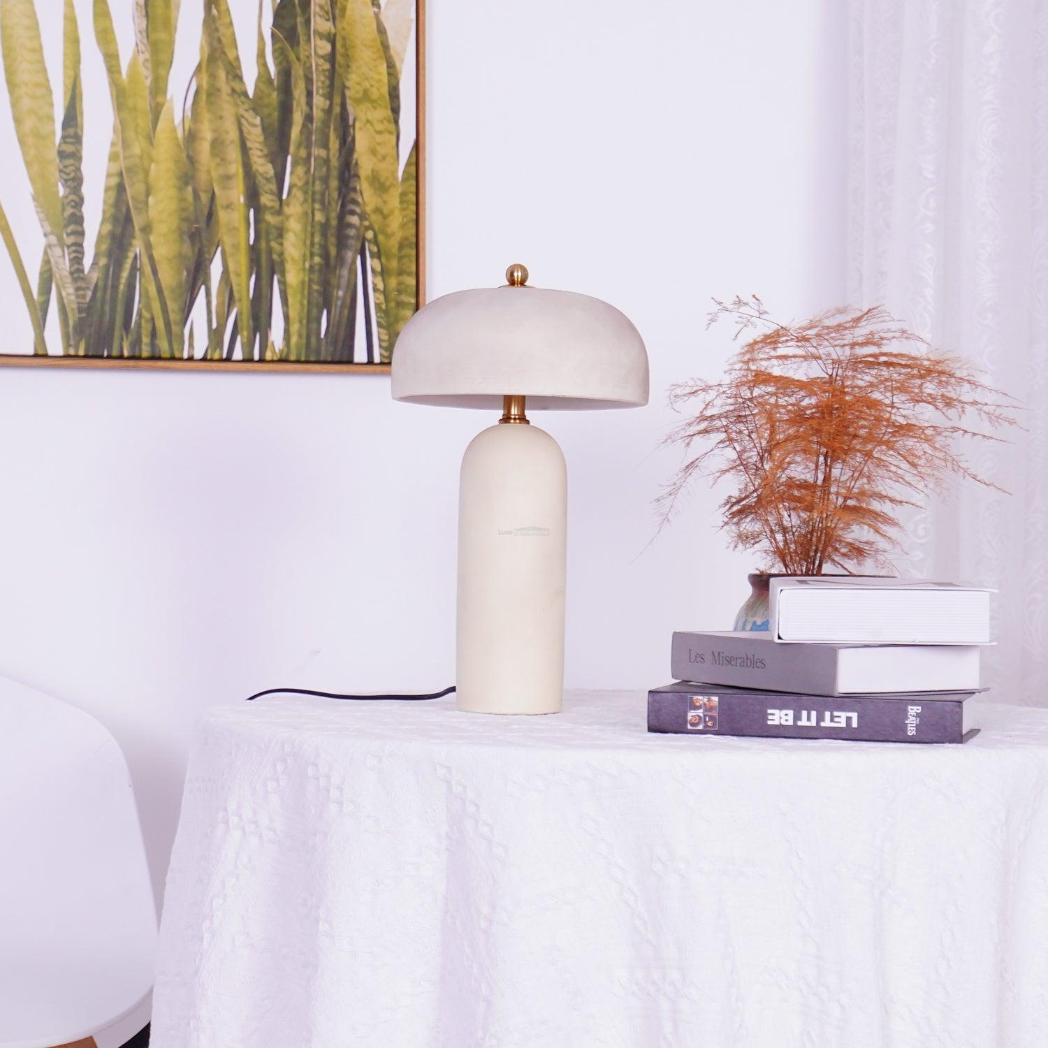 Fungi Glow Table Light - Kaya Ceramics, White-1-Luxehomezone
