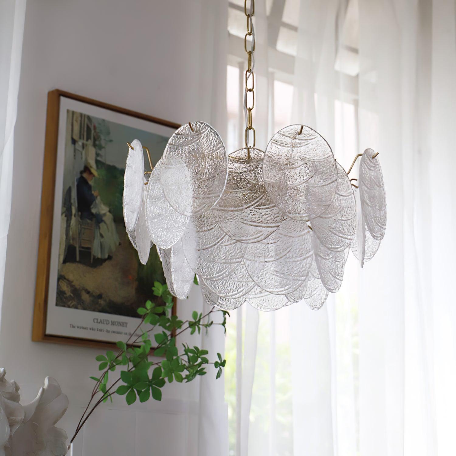 Glass Disc Chandelier with 4/6/9/12 heads - Cylinder-1-Luxehomezone