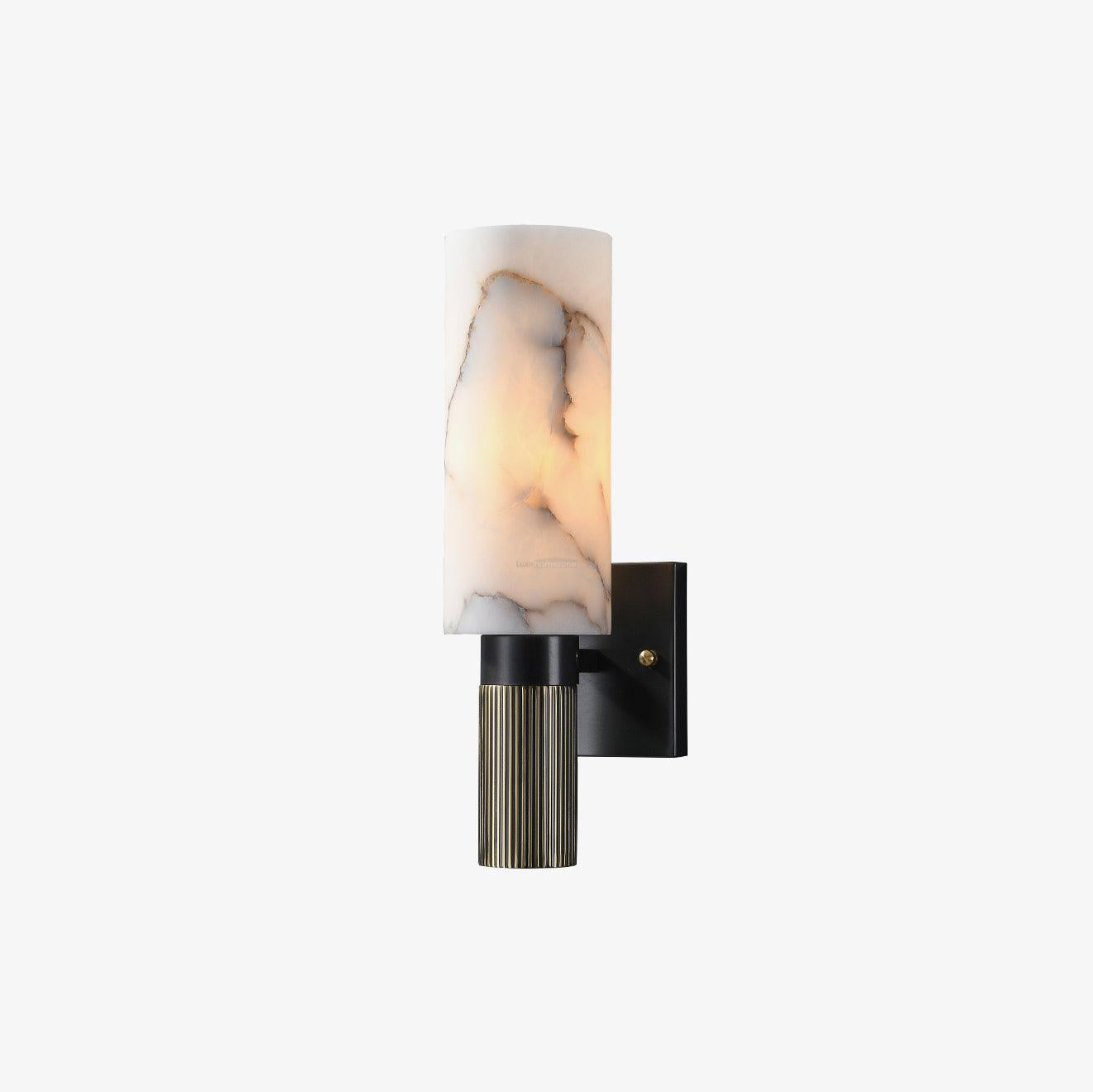 Torch Marble Walll Sconce - Alabaster, Alabaster Wall Lamp-1-Luxehomezone