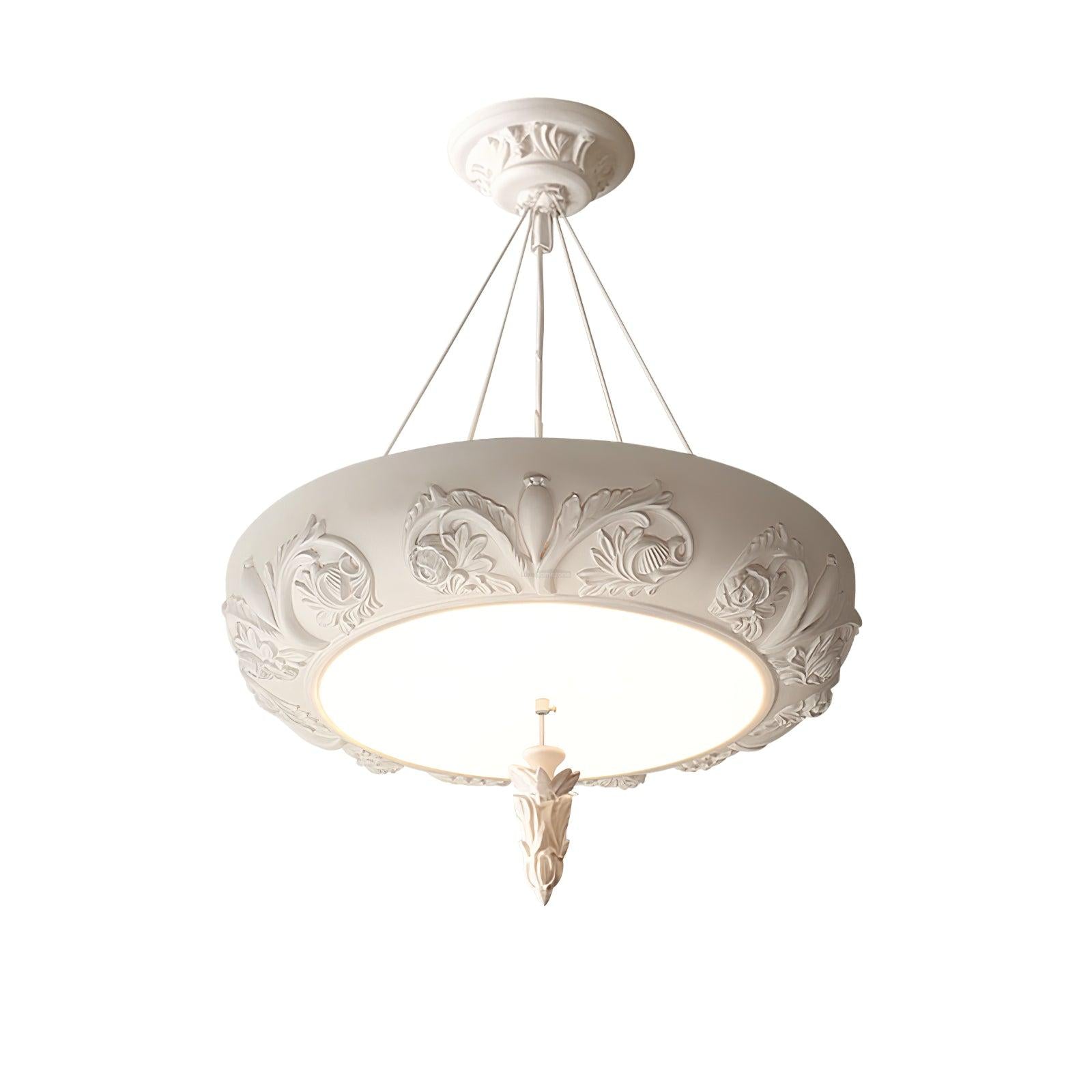 Artistic Carved Plaster Chandelier ∅ 23.6″~∅ 31.5″ - Alabaster-1-Luxehomezone