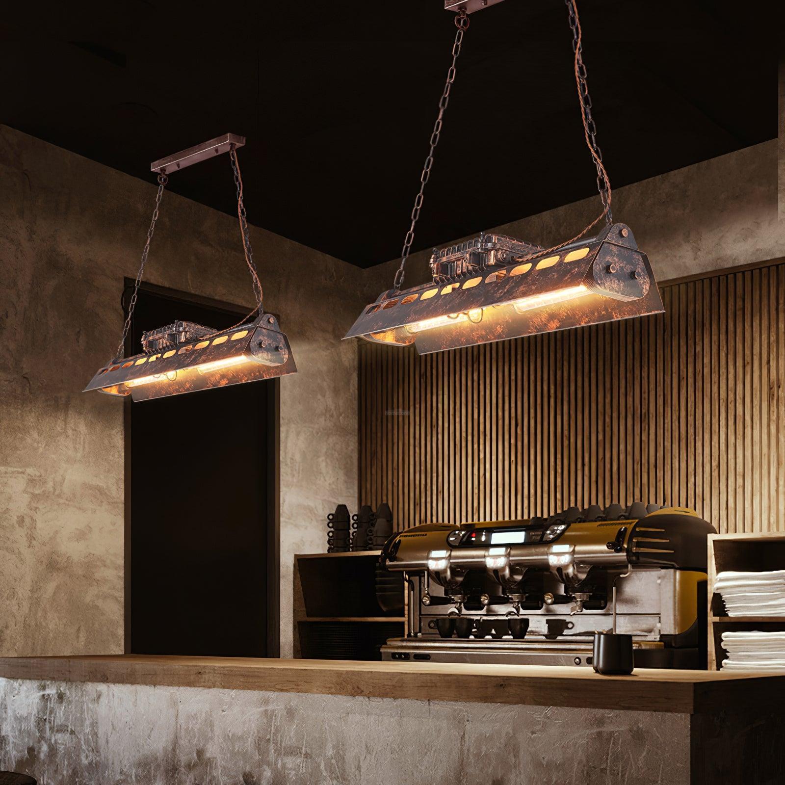 Industrial Steampunk Style Chandelier, Dining Table Lamp, Kitchen Island Lamp - Bar, Bloom, Optimized-1-Luxehomezone