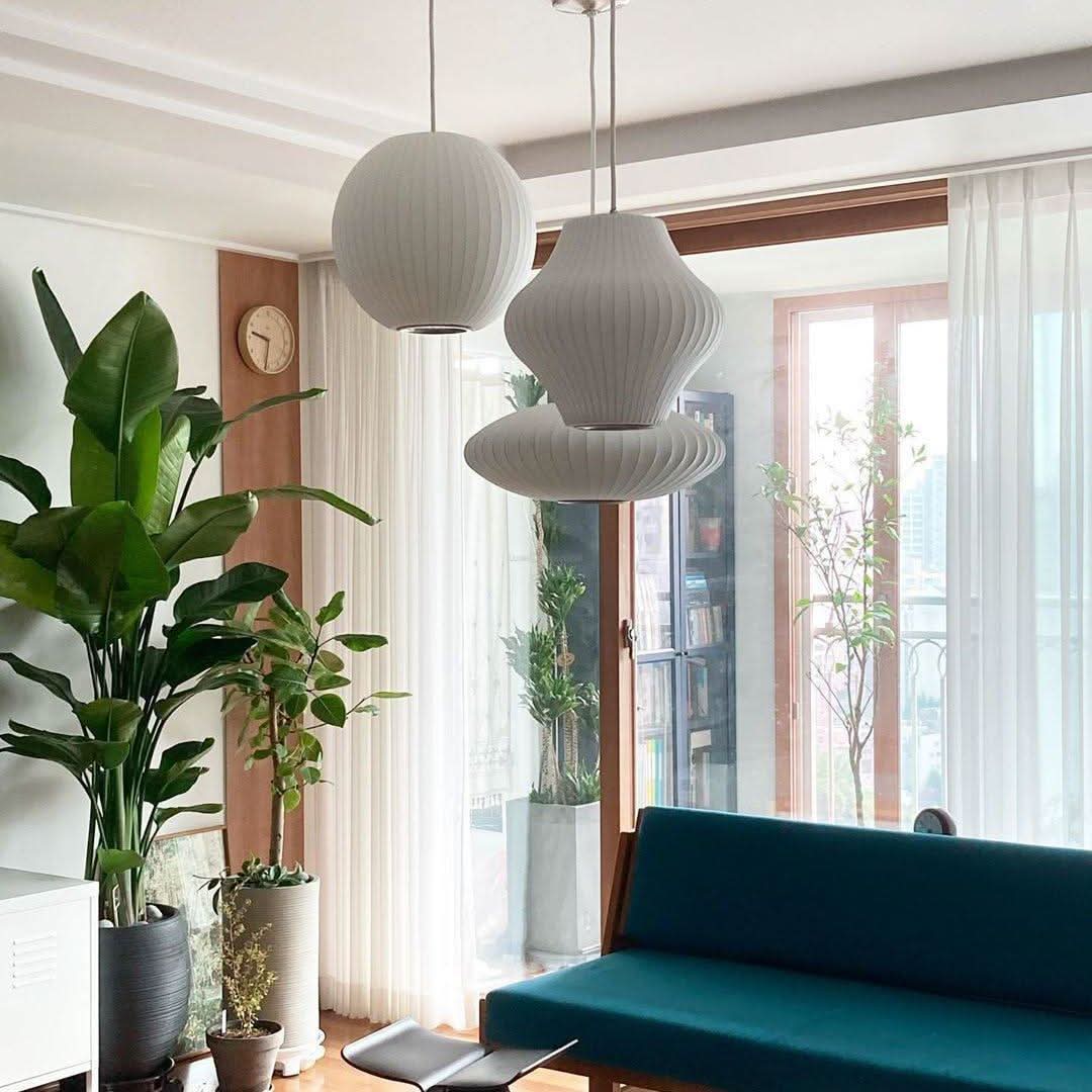 Bubble Pendant Light with Artificial Silk Lampshade - Luxehomezone