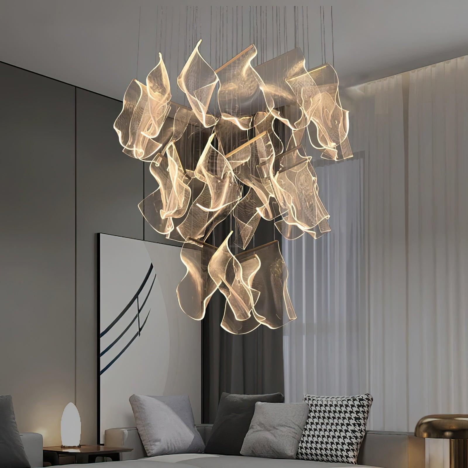 Acrylic Staircase Chandelier - Helia-1-Luxehomezone