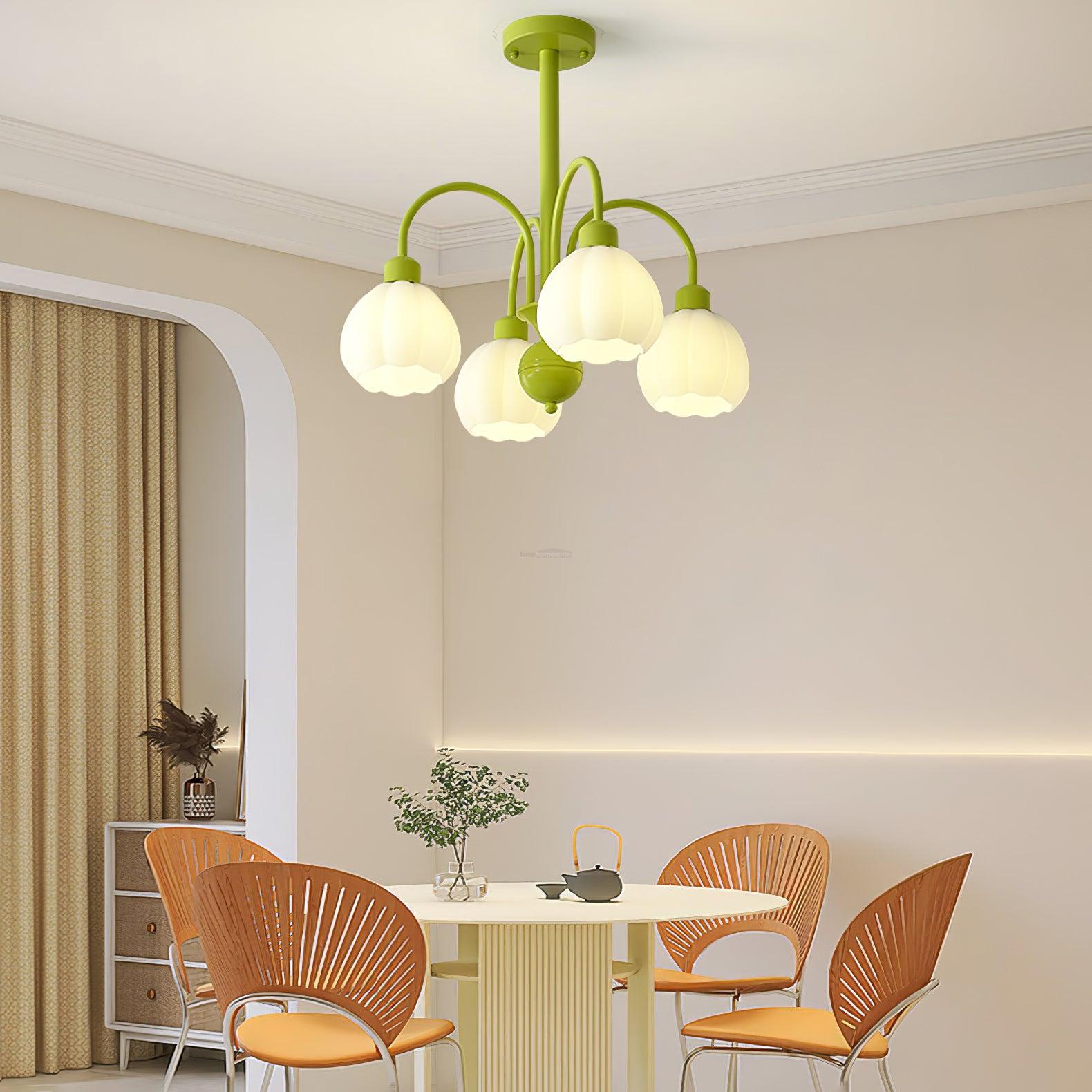 Cream Pumpkin Ball Chandelier with 4/5/6/8 heads - Zahara-1-Luxehomezone