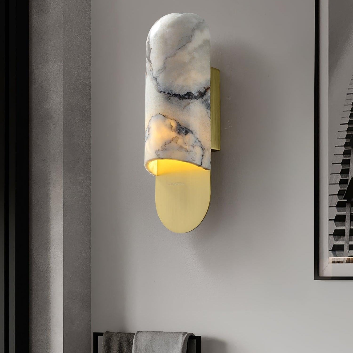 Hl Wall Sconce ∅ 3.8″ - Alabaster-1-Luxehomezone
