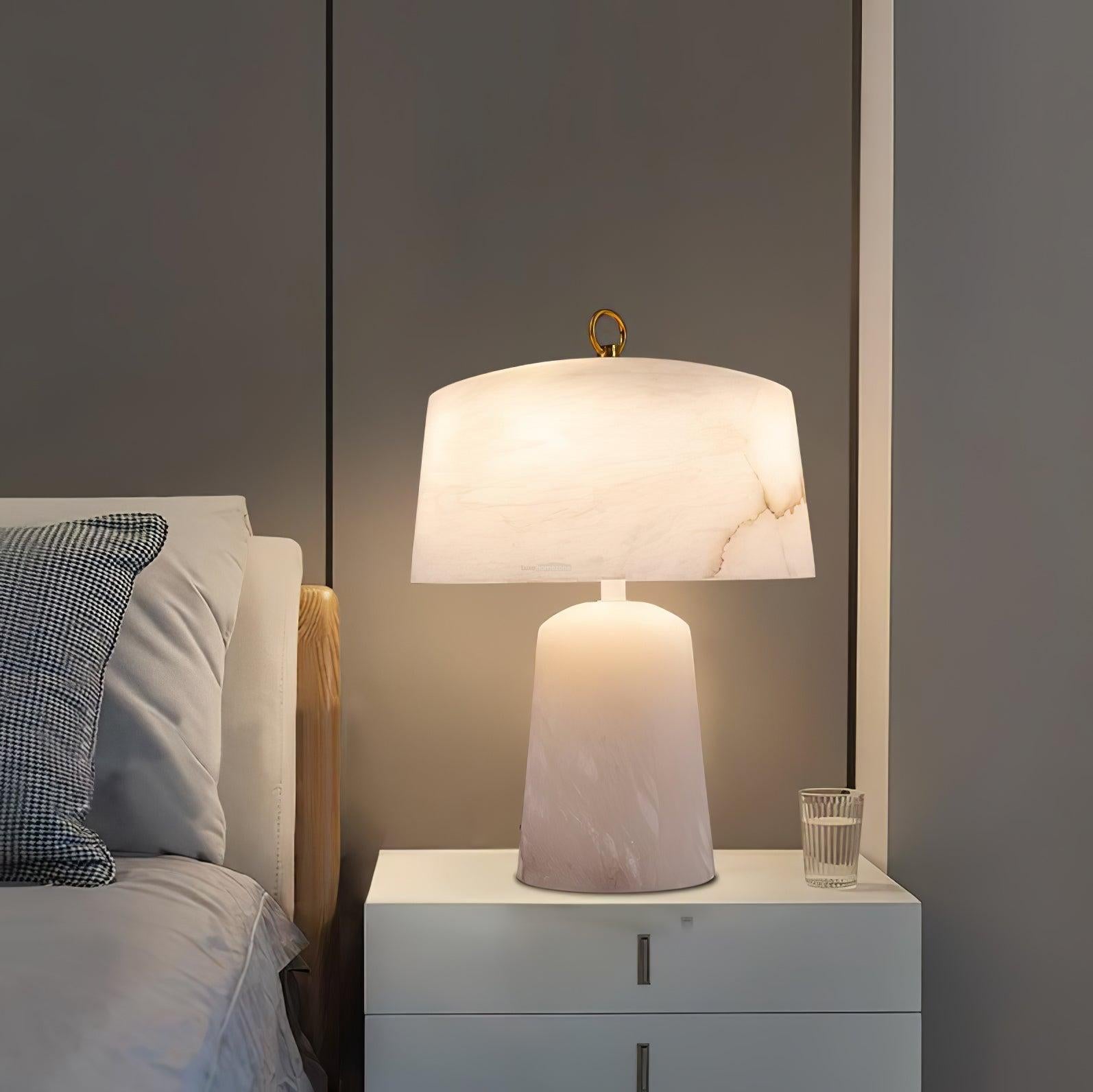 Aogashima Table Lamp  ∅ 11.8″ - Alabaster-1-Luxehomezone
