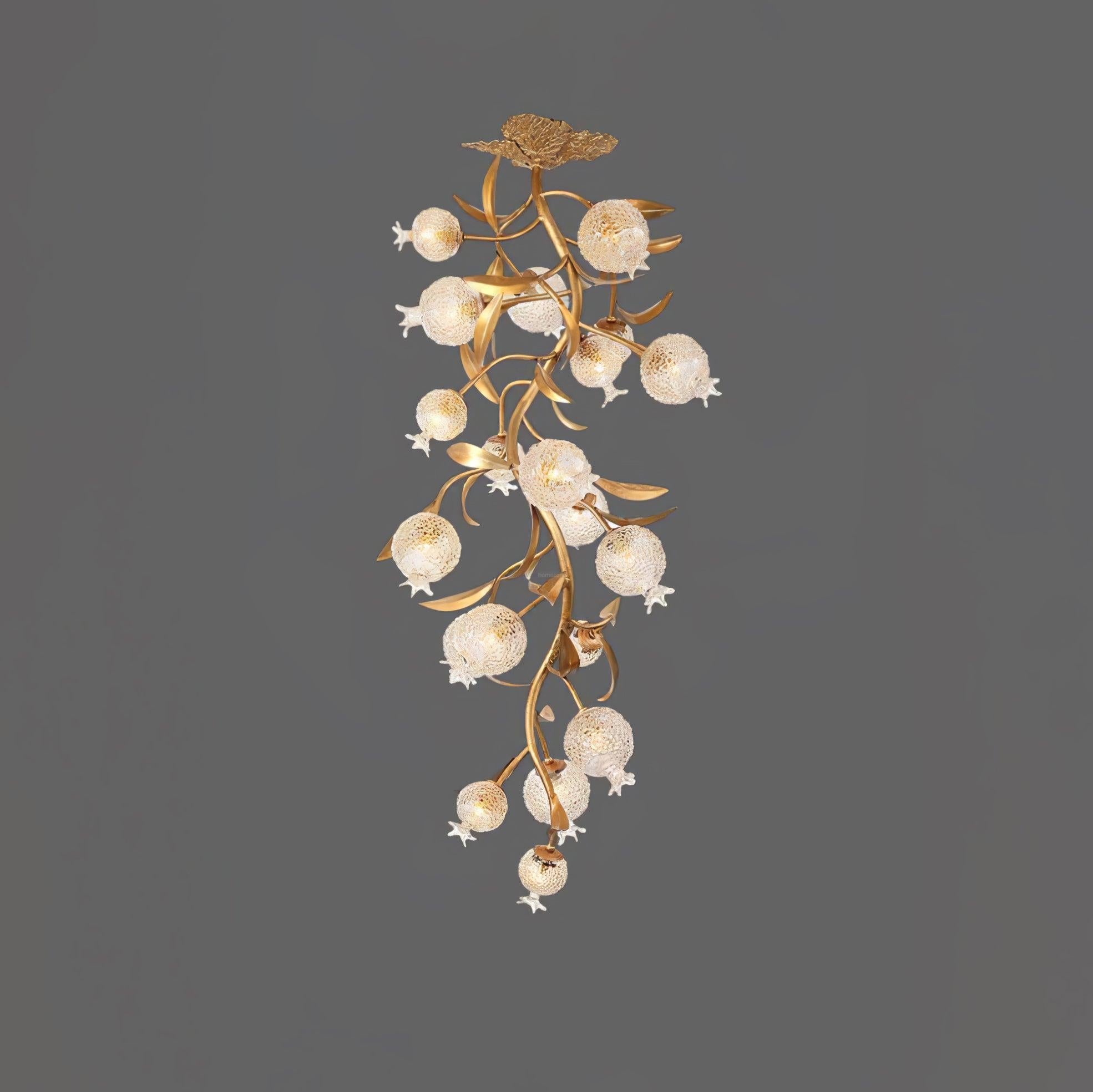 Pomegranate Brass Chandelier ∅ 19.7″ - Helia, Semi Flush Mounts-1-Luxehomezone