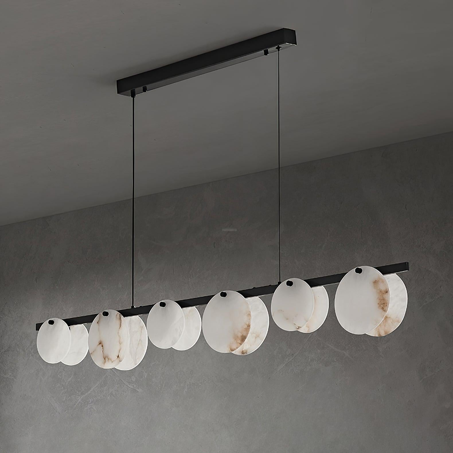 Trinidad Linear Dining Room  Alabaster Chandelier - Alabaster, Alabaster Chandelier-1-Luxehomezone
