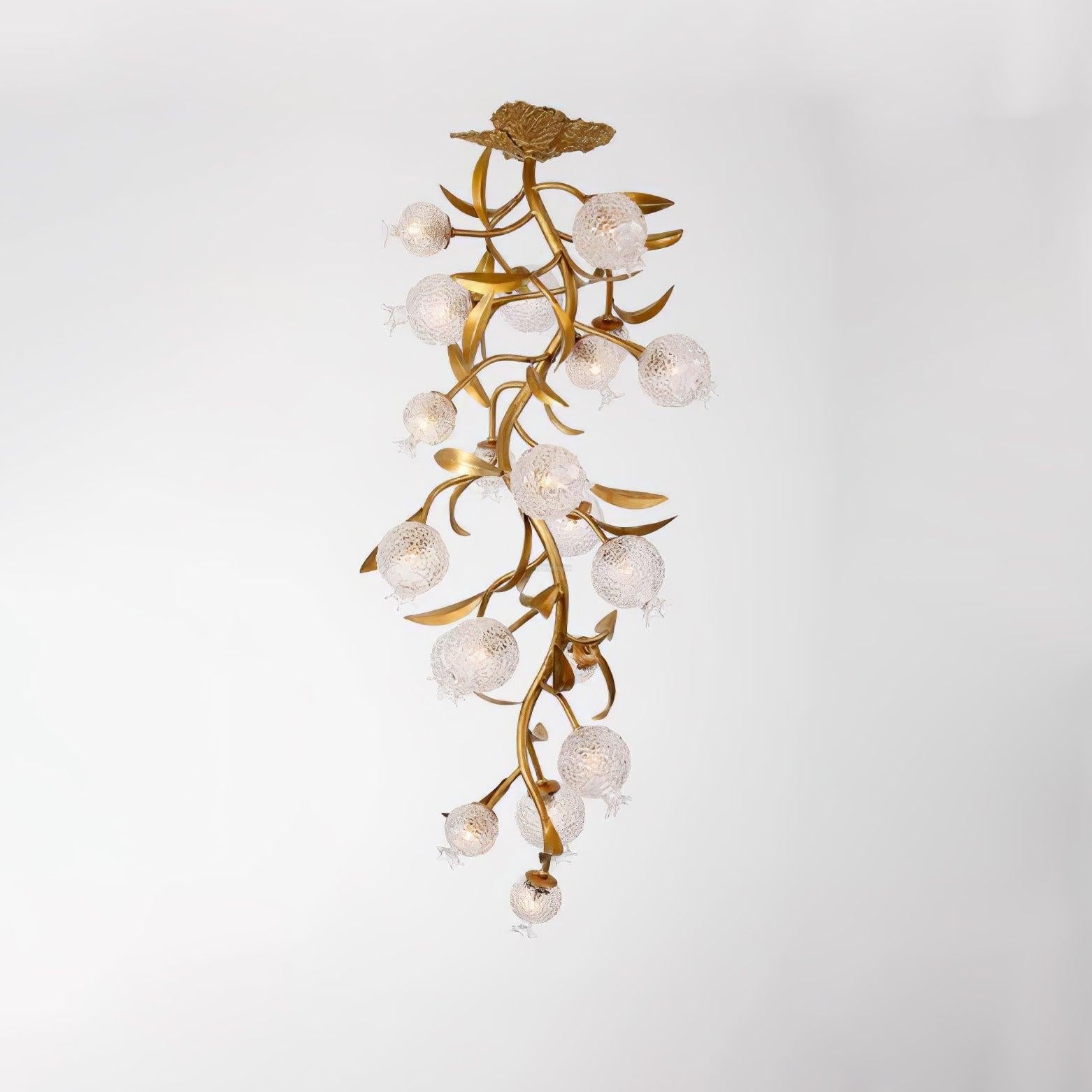 Pomegranate Brass Chandelier ∅ 19.7″ - Helia, Semi Flush Mounts-1-Luxehomezone