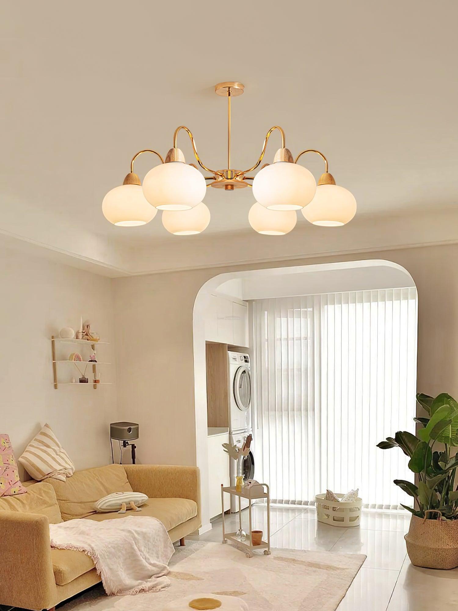 Glass Persimmon Chandelier with 3/5/6/8 heads - Glass Chandelier, Persimmon-1-Luxehomezone