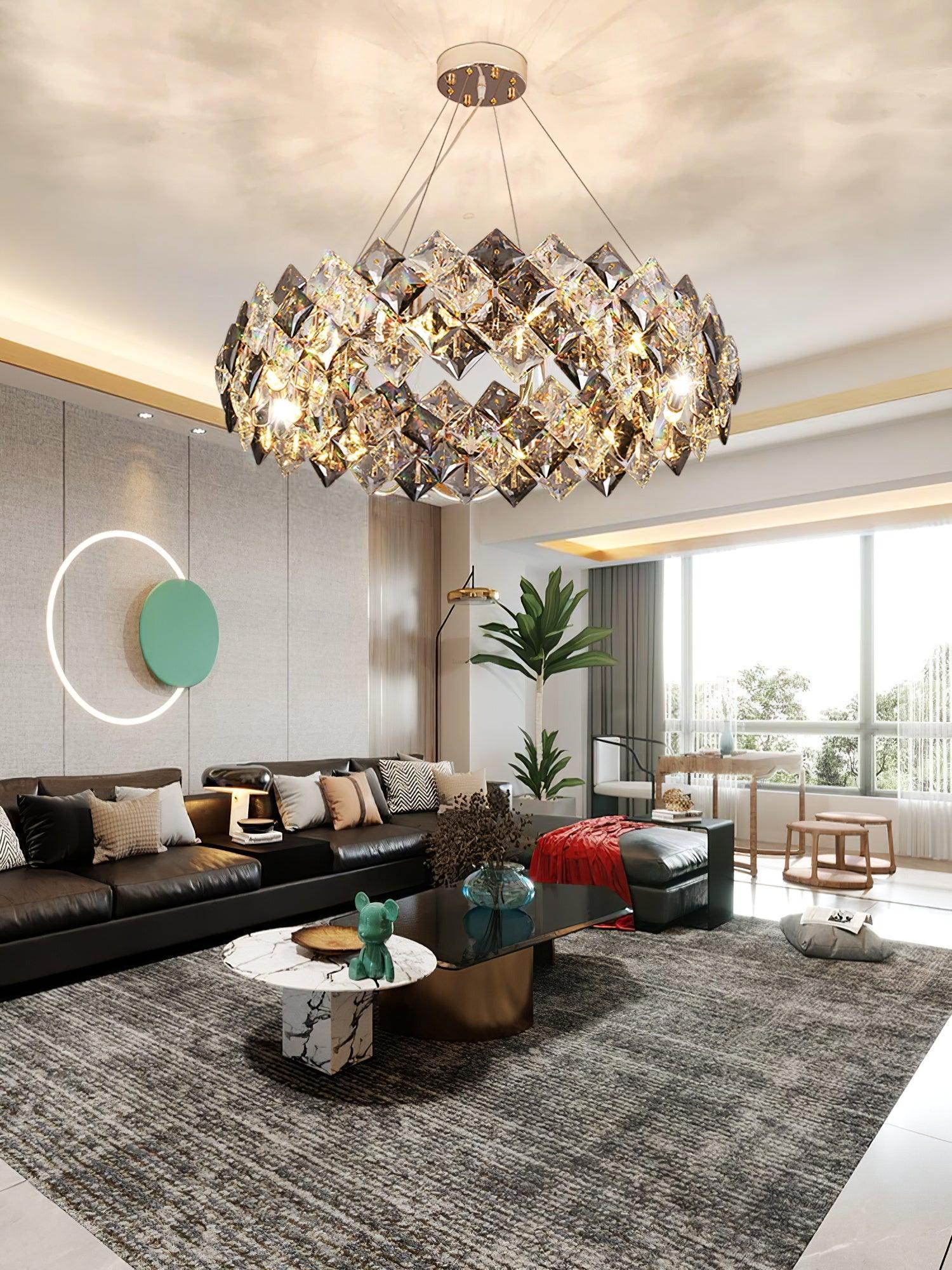Scale Crystal Round Chandelier Φ 23.6″ - Luxehomezone