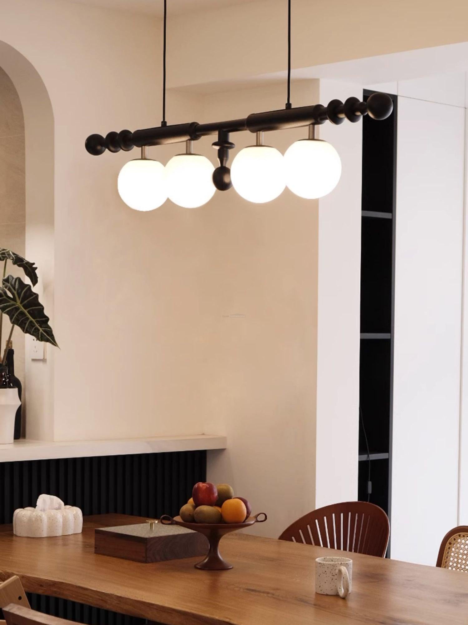 Roman Column Linear Chandelier - Wood-1-Luxehomezone