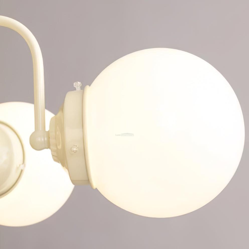 Cream Glass Ball Chandelier ∅ 19.7″ - Bend-1-Luxehomezone