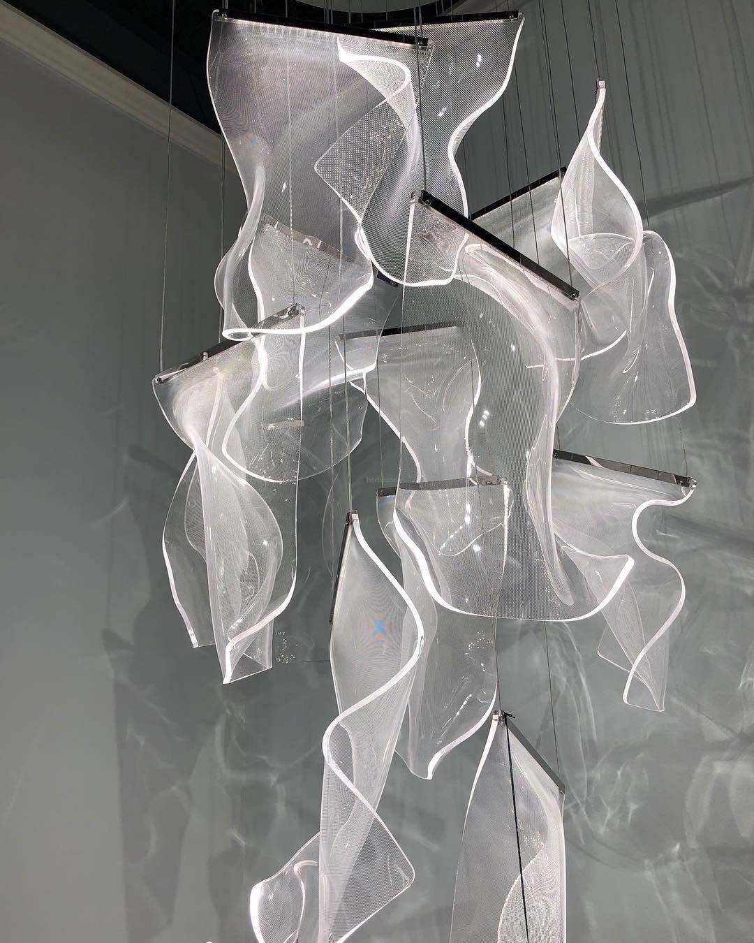 Acrylic Staircase Chandelier - Helia-1-Luxehomezone