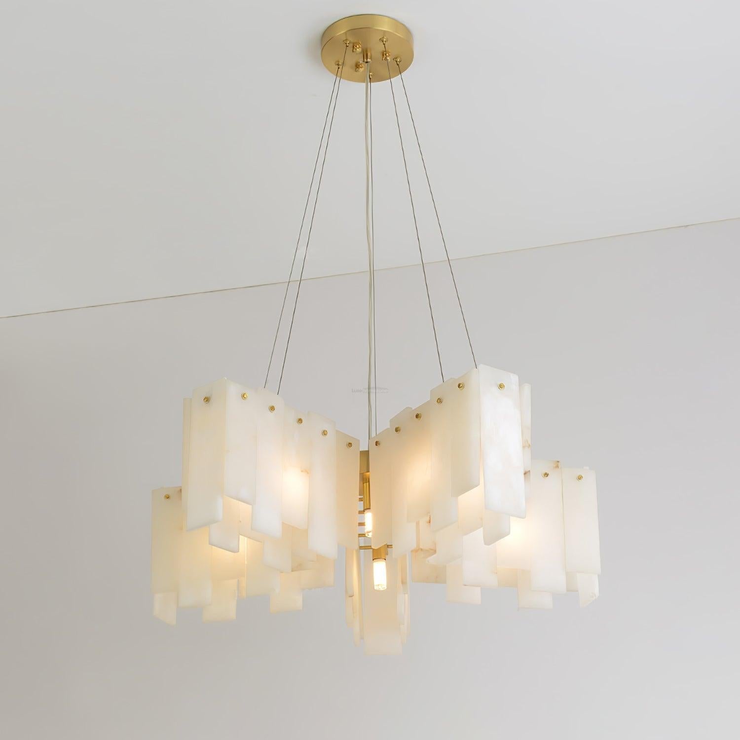 Alabaster Cascade Tiered Chandelier - Alabaster, Alabaster Chandelier-1-Luxehomezone