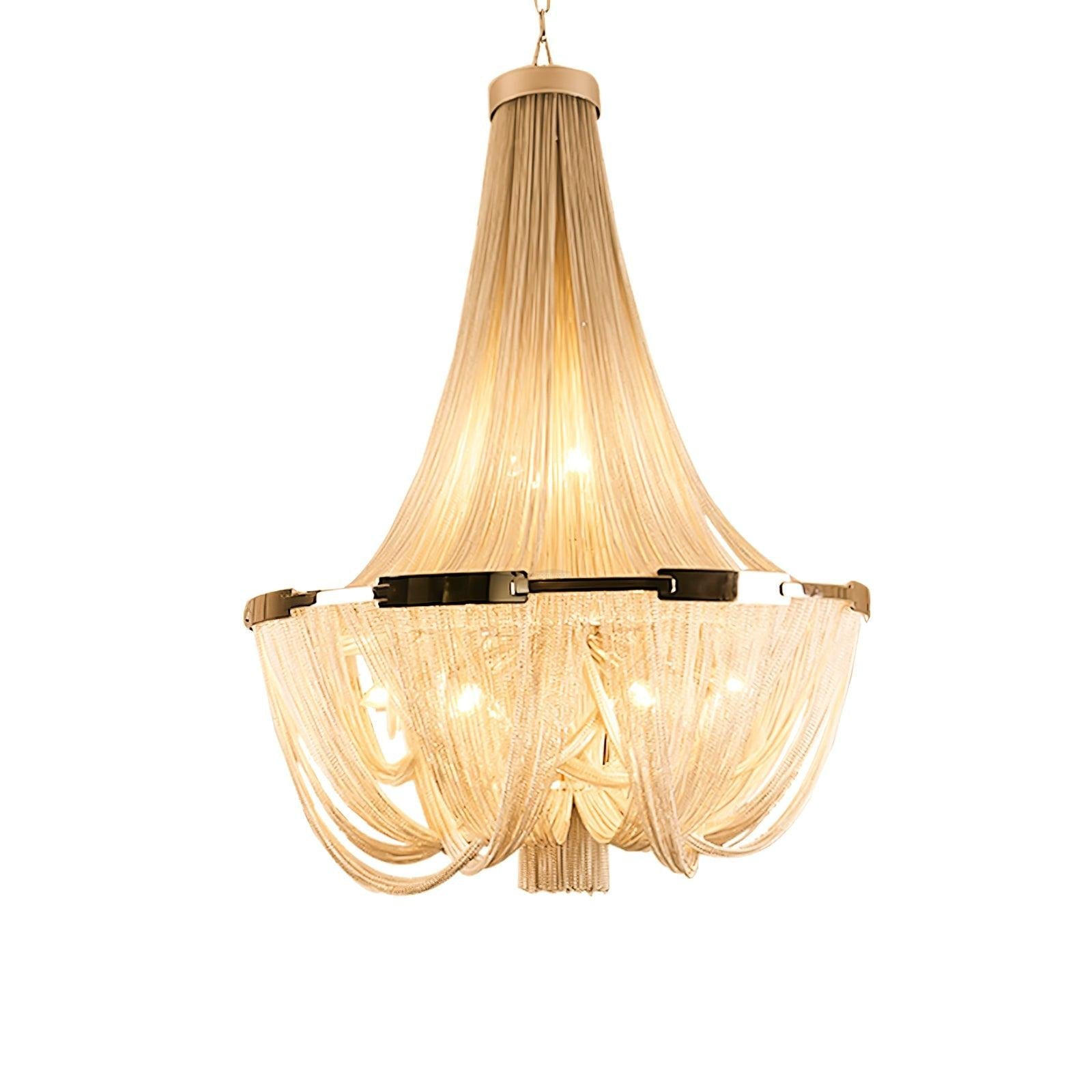 Tassel Aluminum Chain Chandelier ∅ 23.6″ - Tassel-1-Luxehomezone