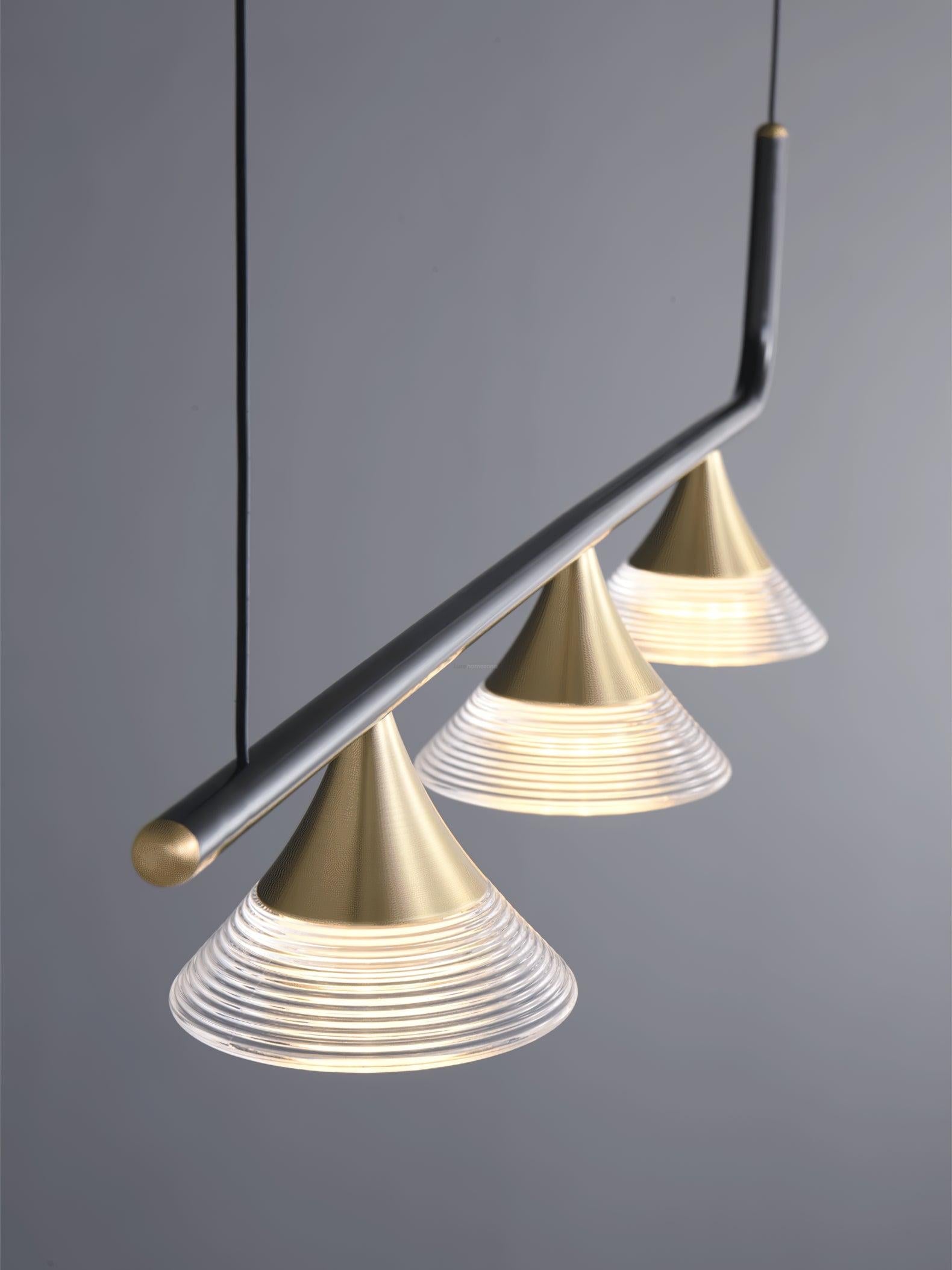 Tristan Restaurant Chandelier L 31.5″ - Bar, Charles, Gold & Transparent-1-Luxehomezone