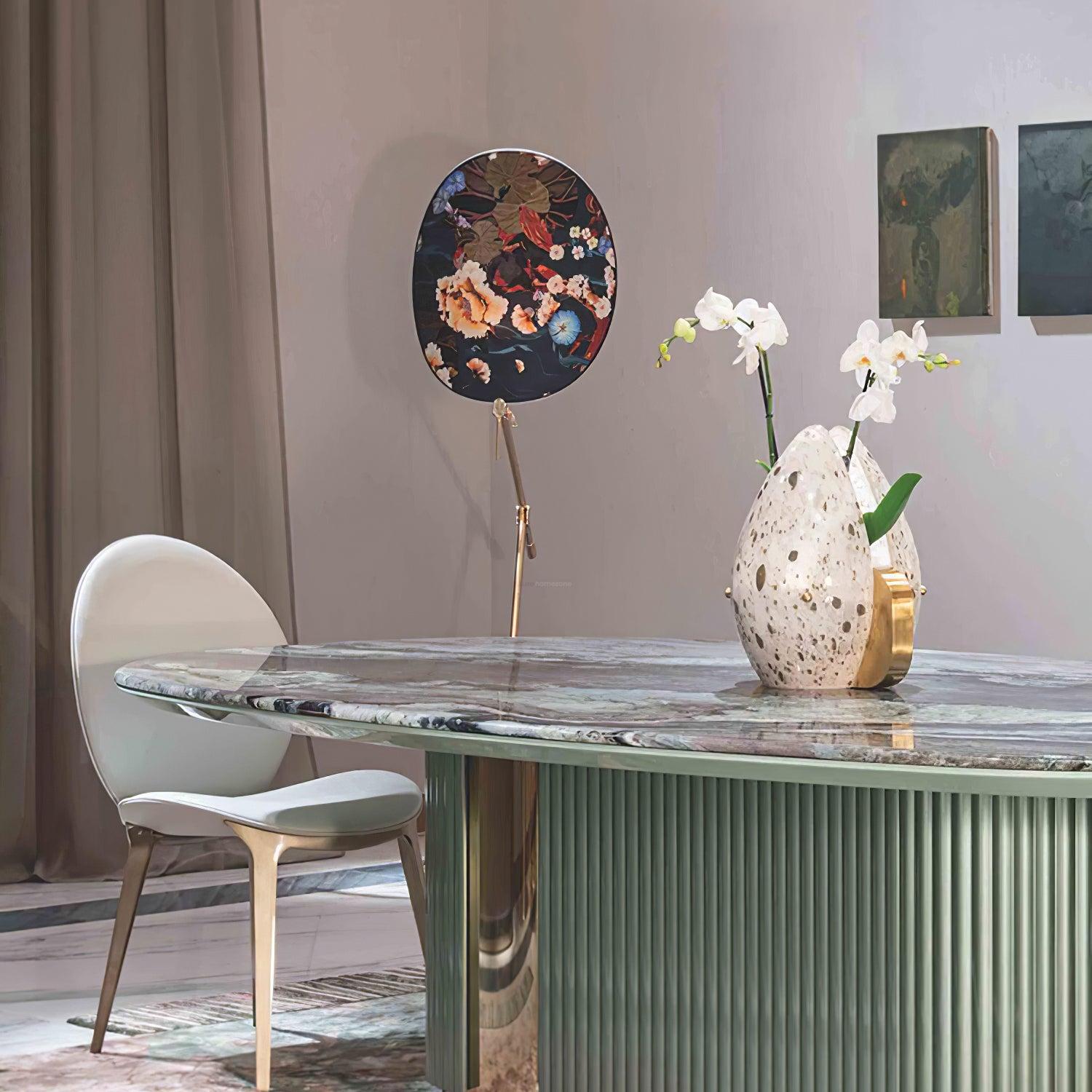 Floral Nocturne Floor Lamp ∅ 23.6″ - Drapery-1-Luxehomezone