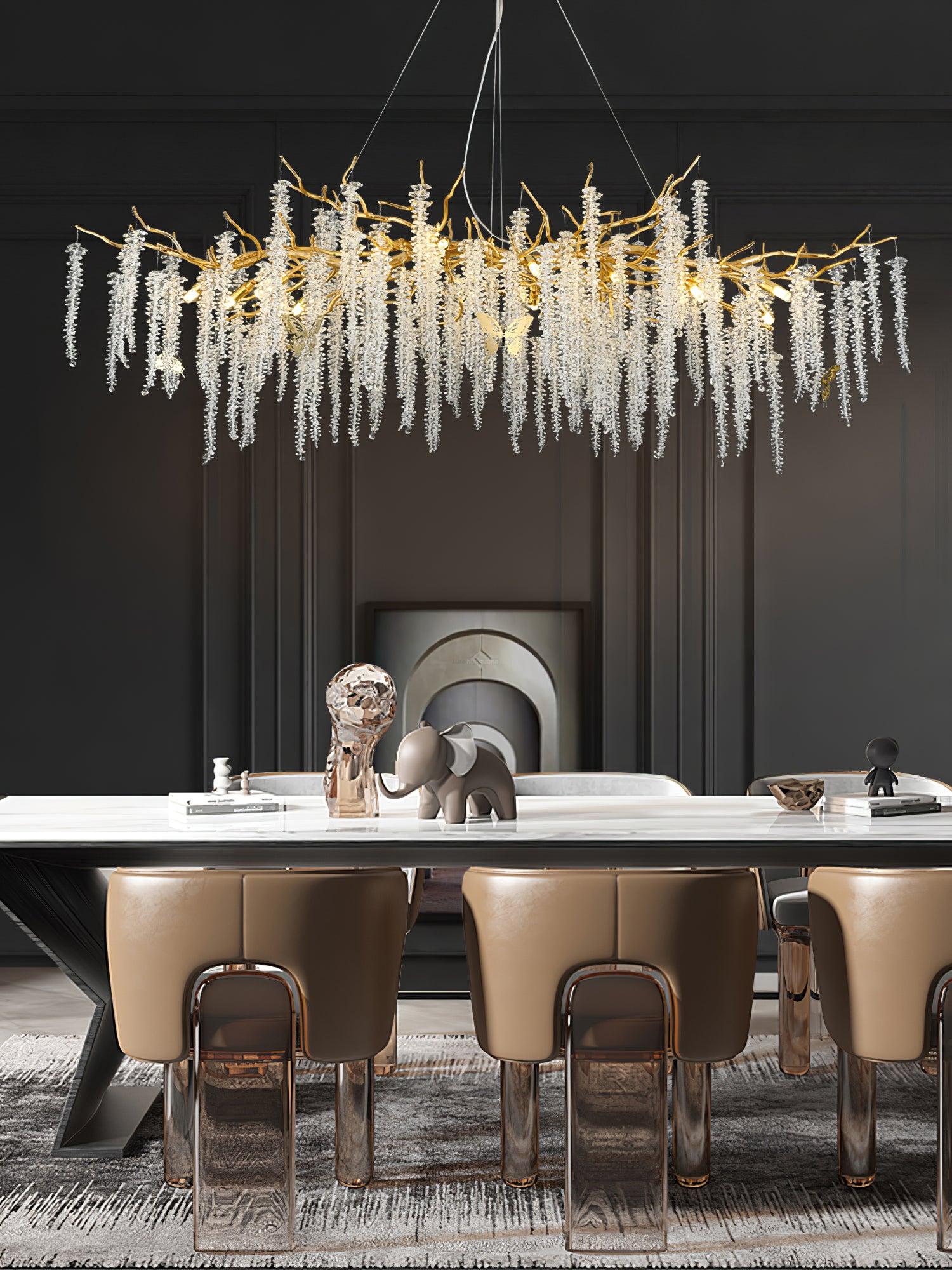 Wisteria Flower Style Crystal Chandelier For Living Room - Luxehomezone